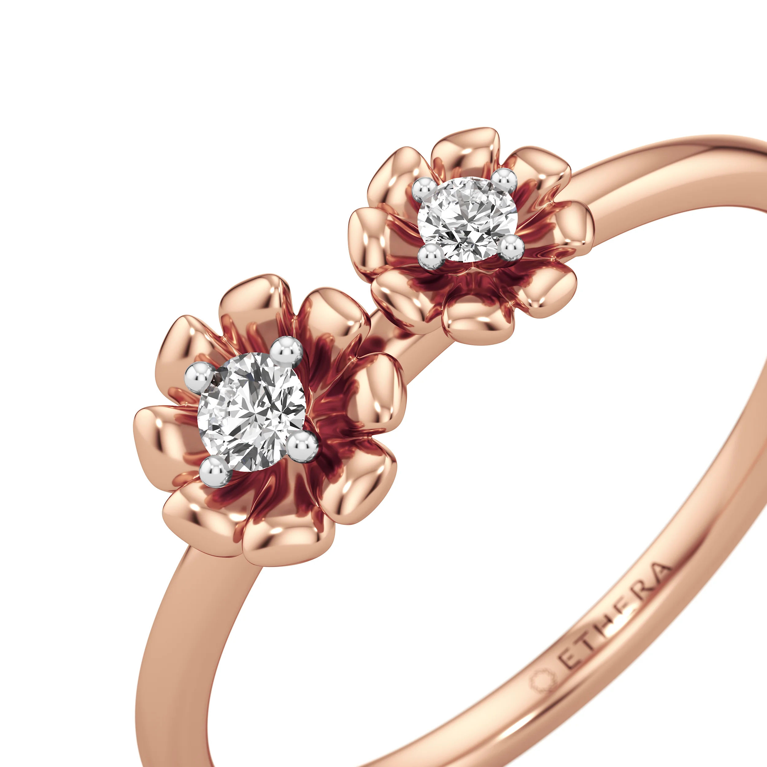 Twin Bloom Diamond Ring 12