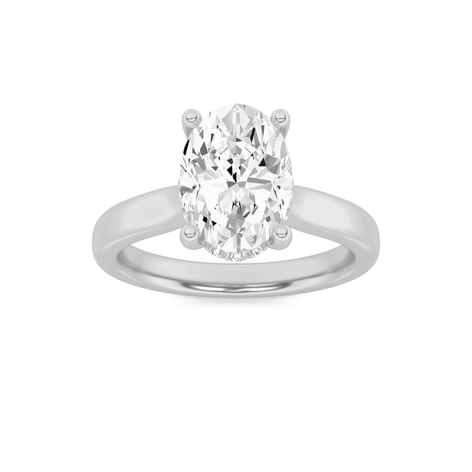 Oval Essence Solitaire Ring 8