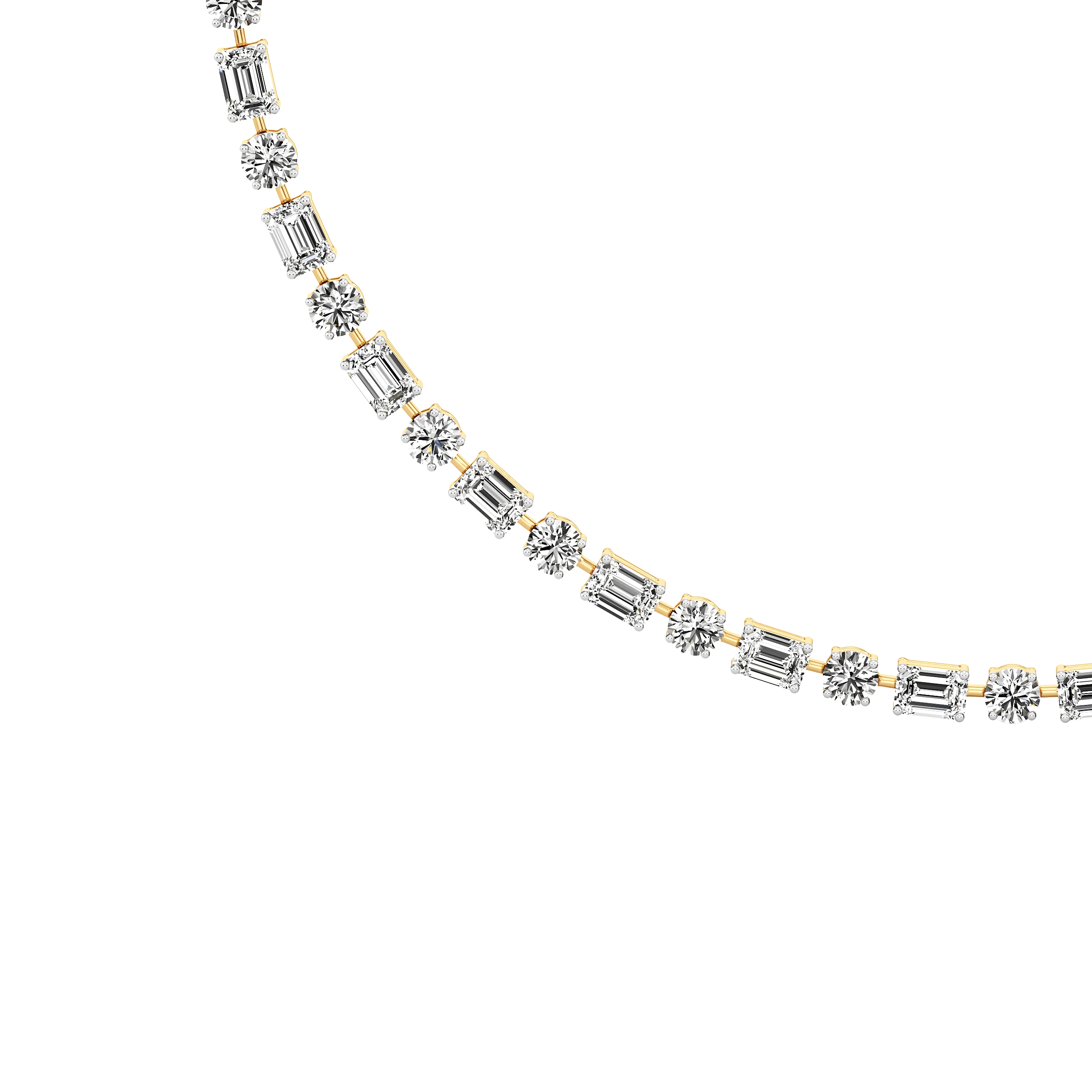 Prismatic Blocks Tennis Necklace hover