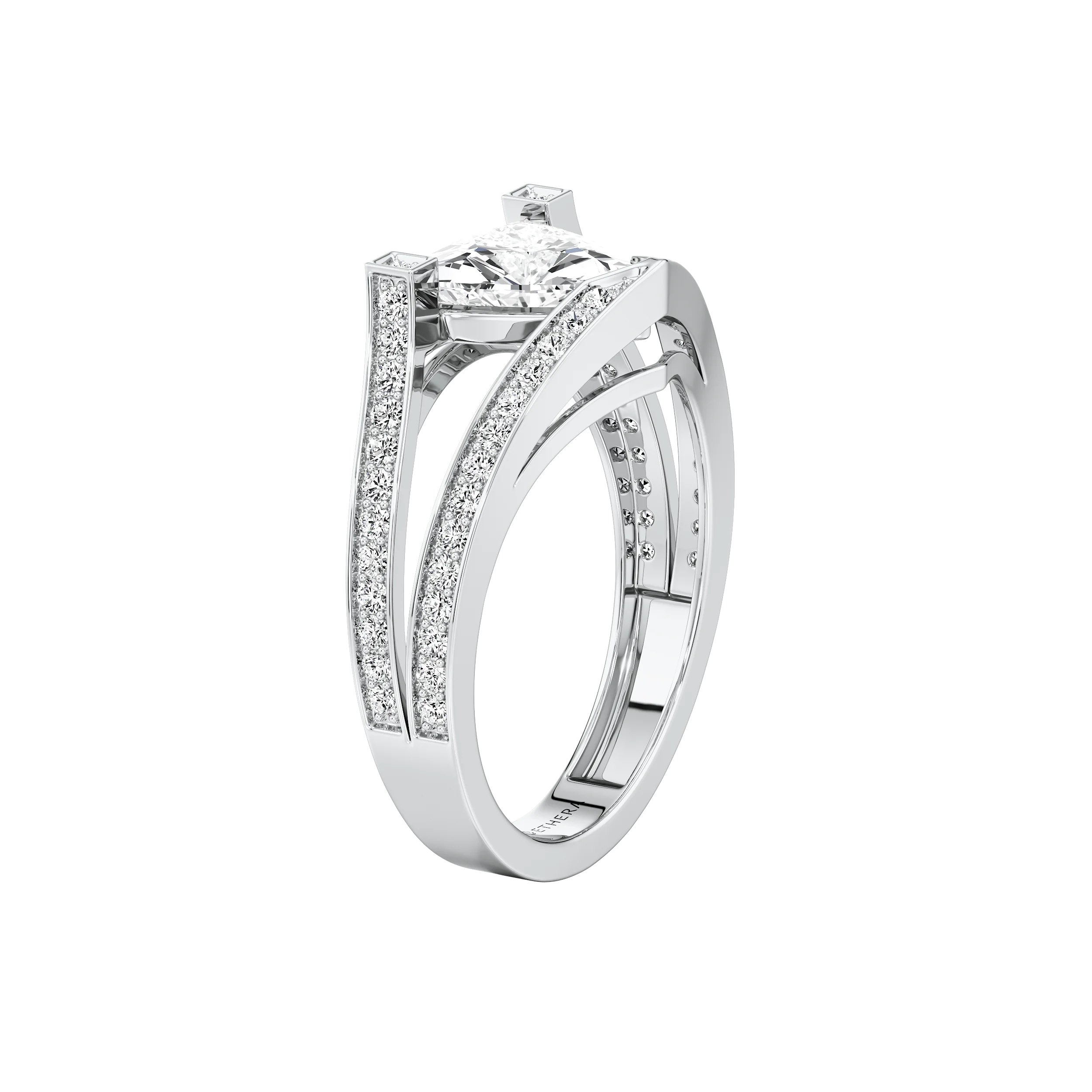 Crown Arc Solitaire Ring 9