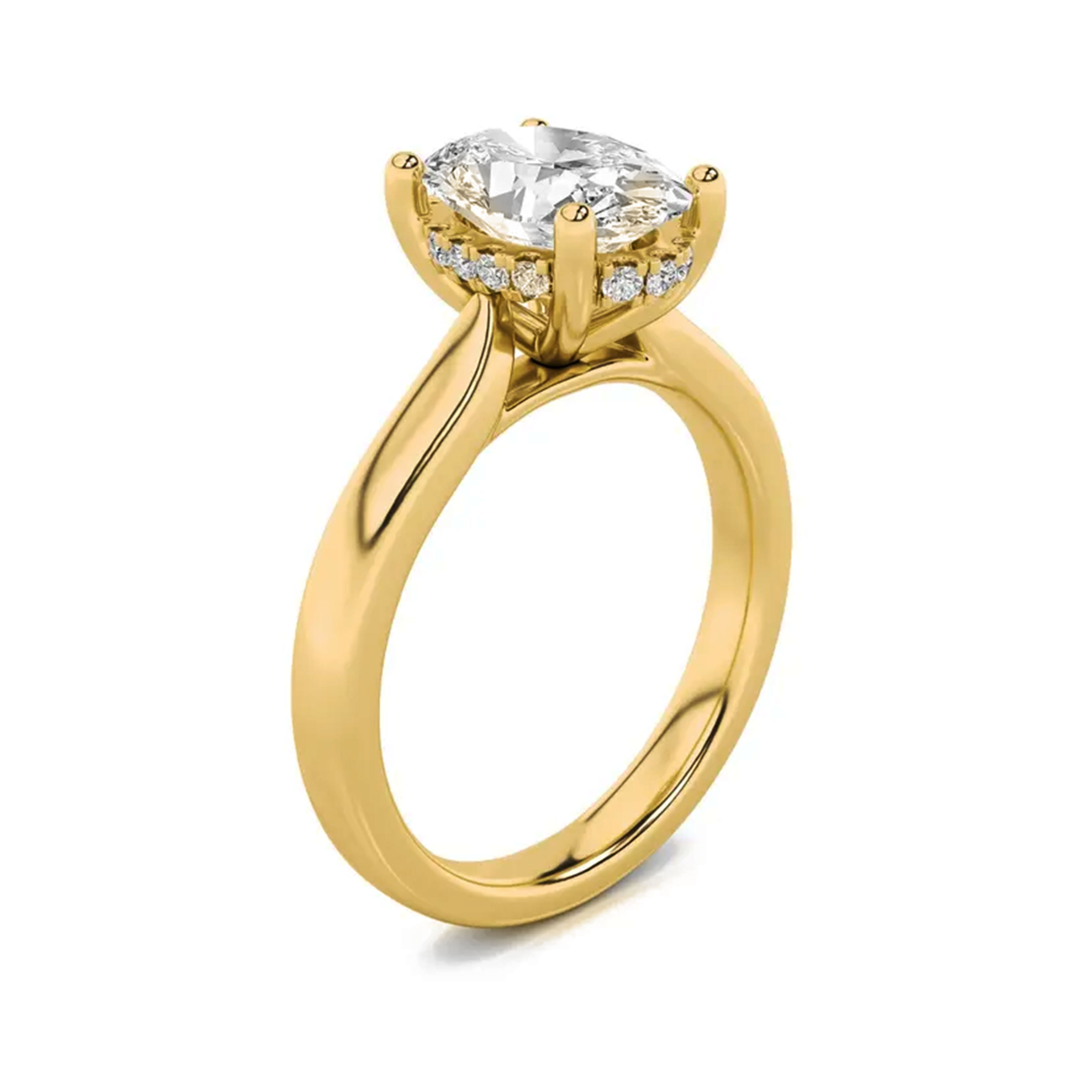 Oval Essence Solitaire Ring 3