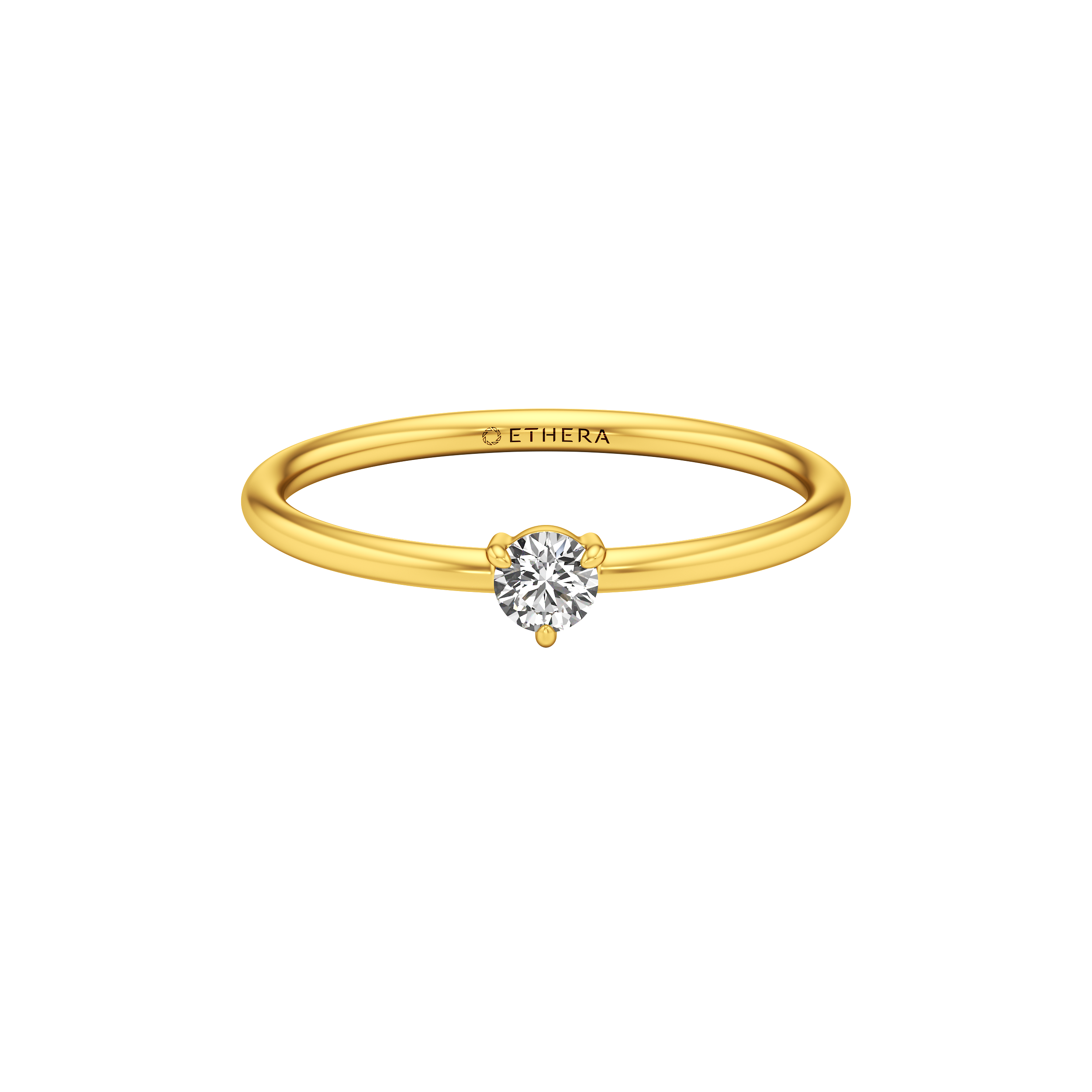 Tri-Clasp Solitaire Ring