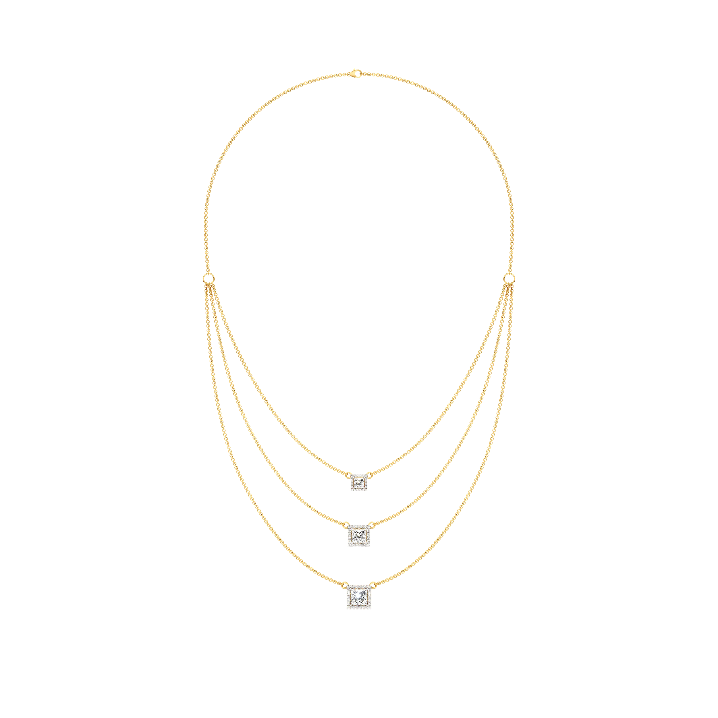 Cascade Squares Layered Necklace