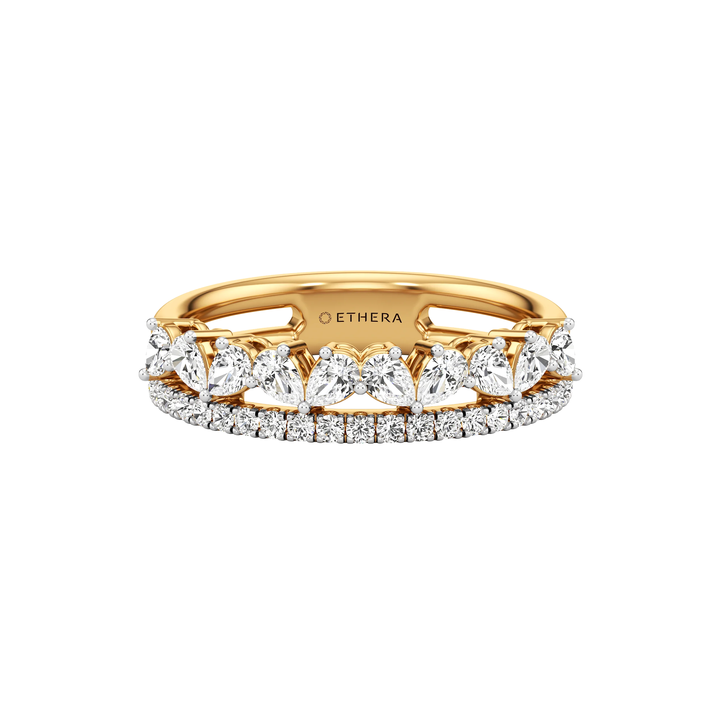 Twin Radiance Pear Diamond Ring Set 4