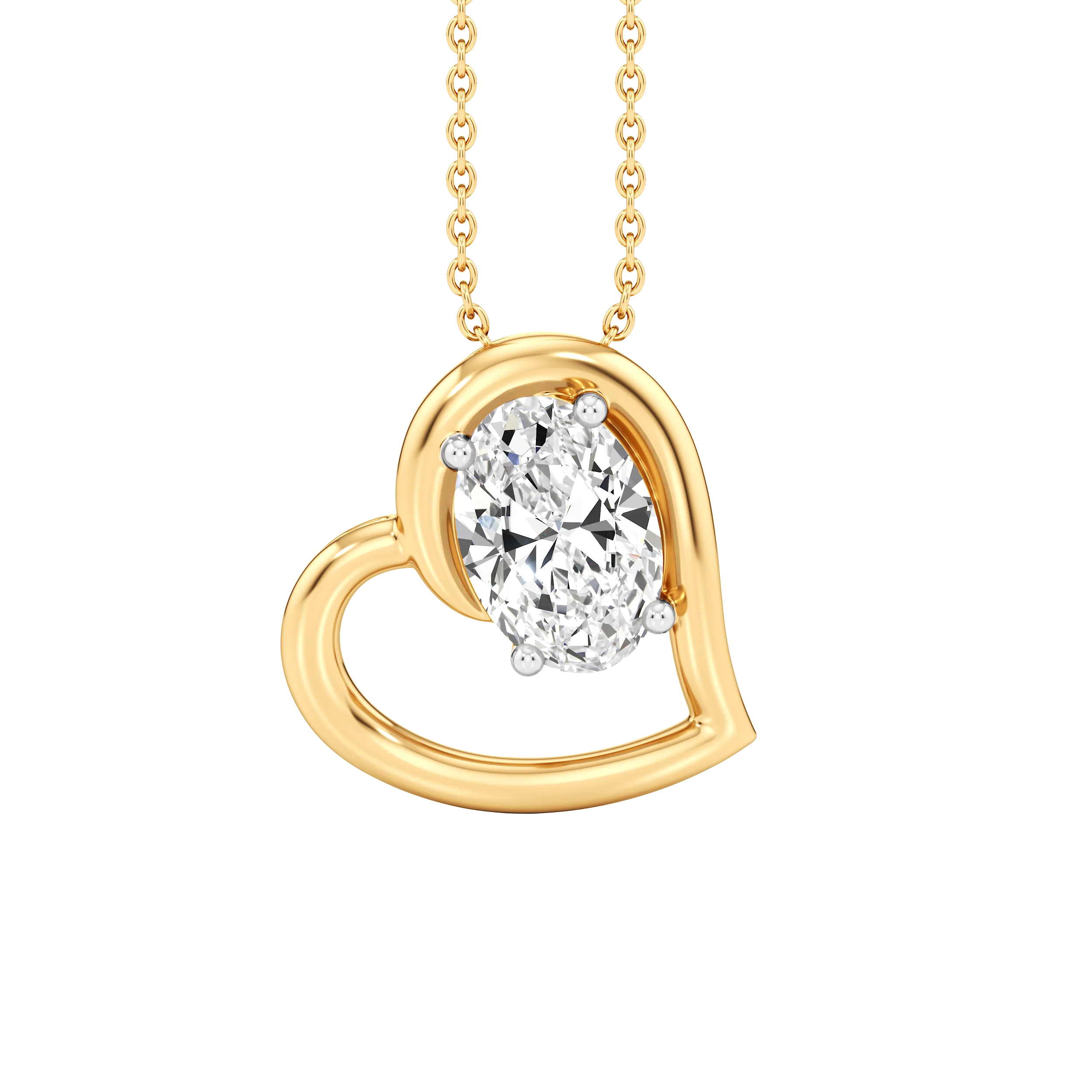 Open Heart Solitaire Pendant 3