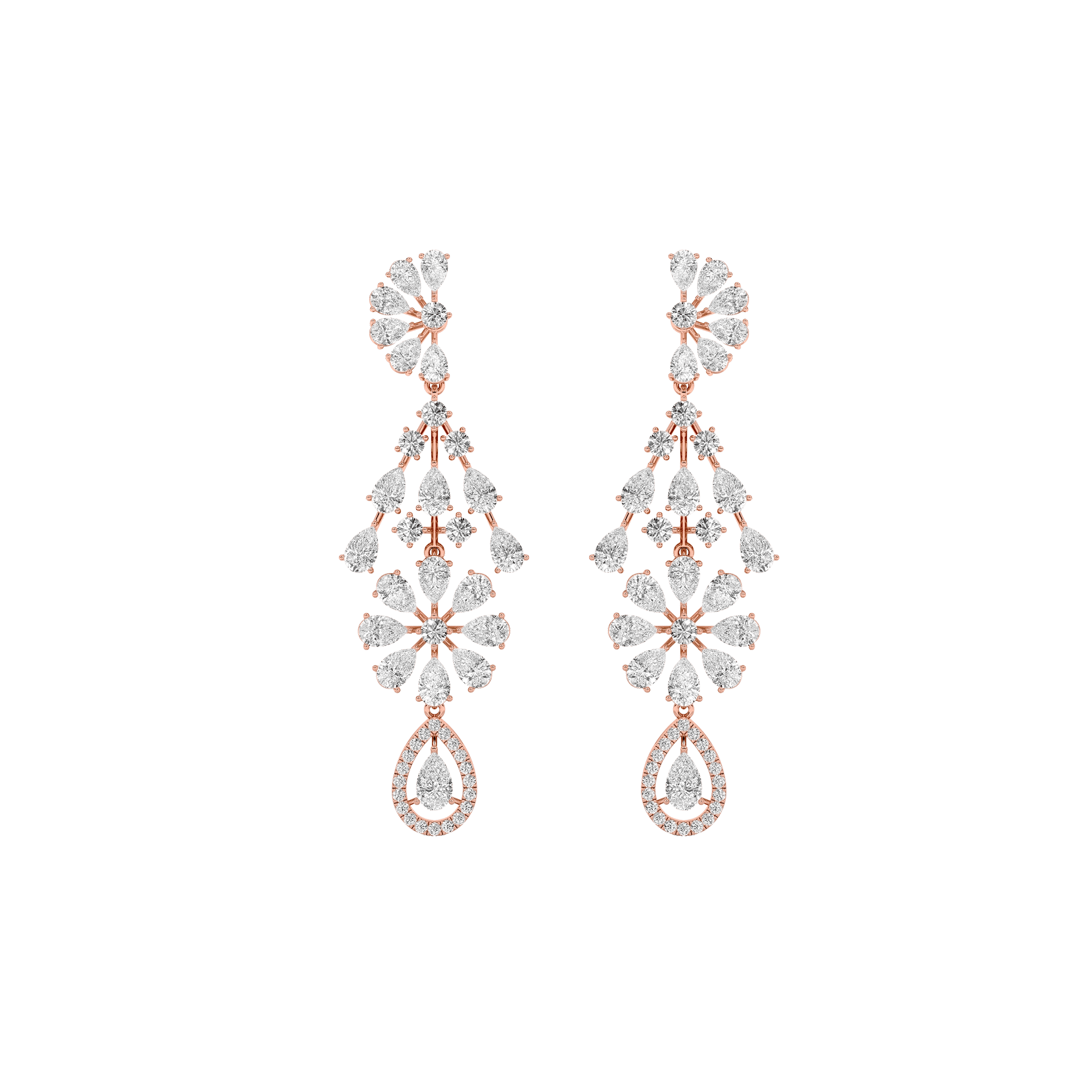 Floral Chandelier Drop Earrings 4