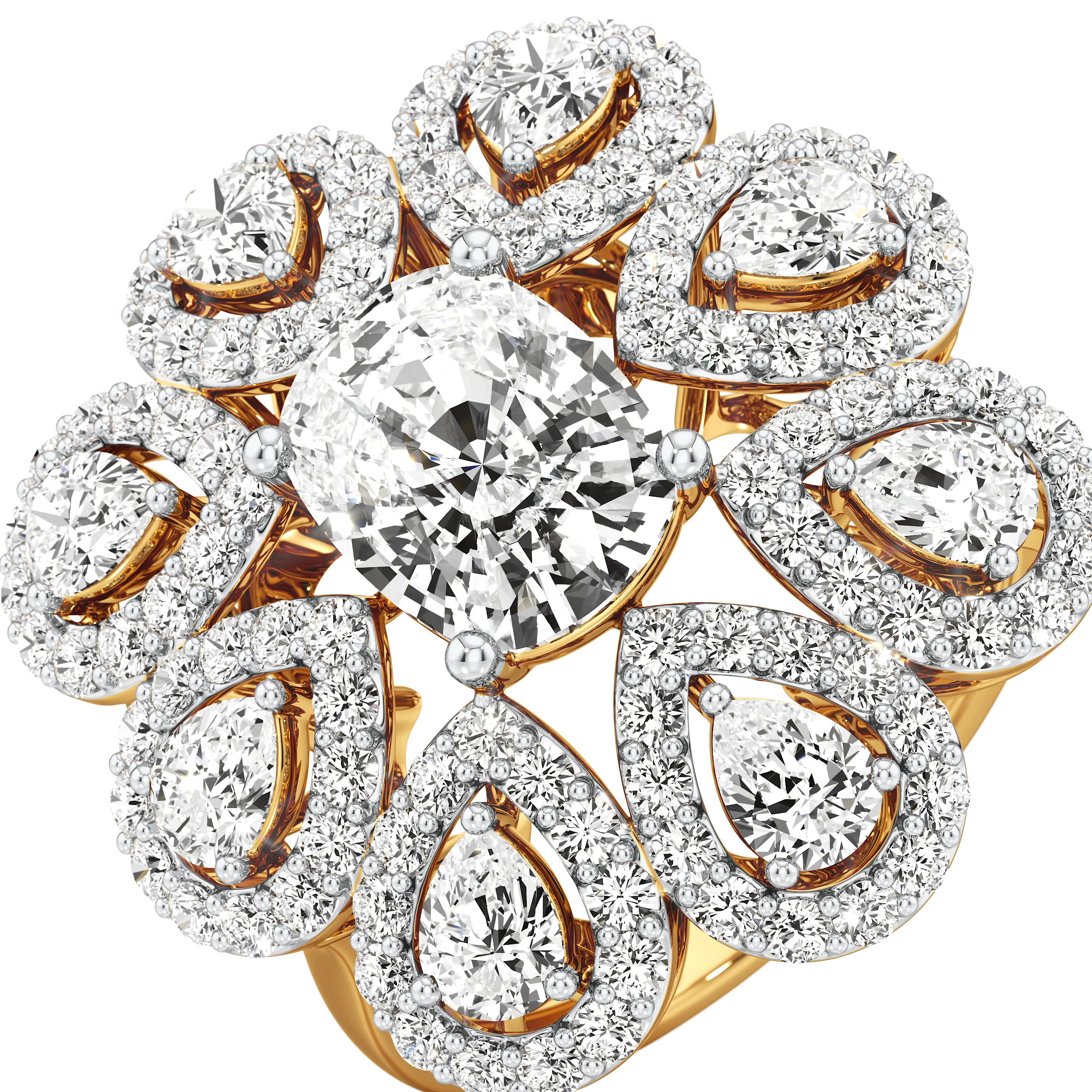 Celeste Cluster Cocktail Ring 3