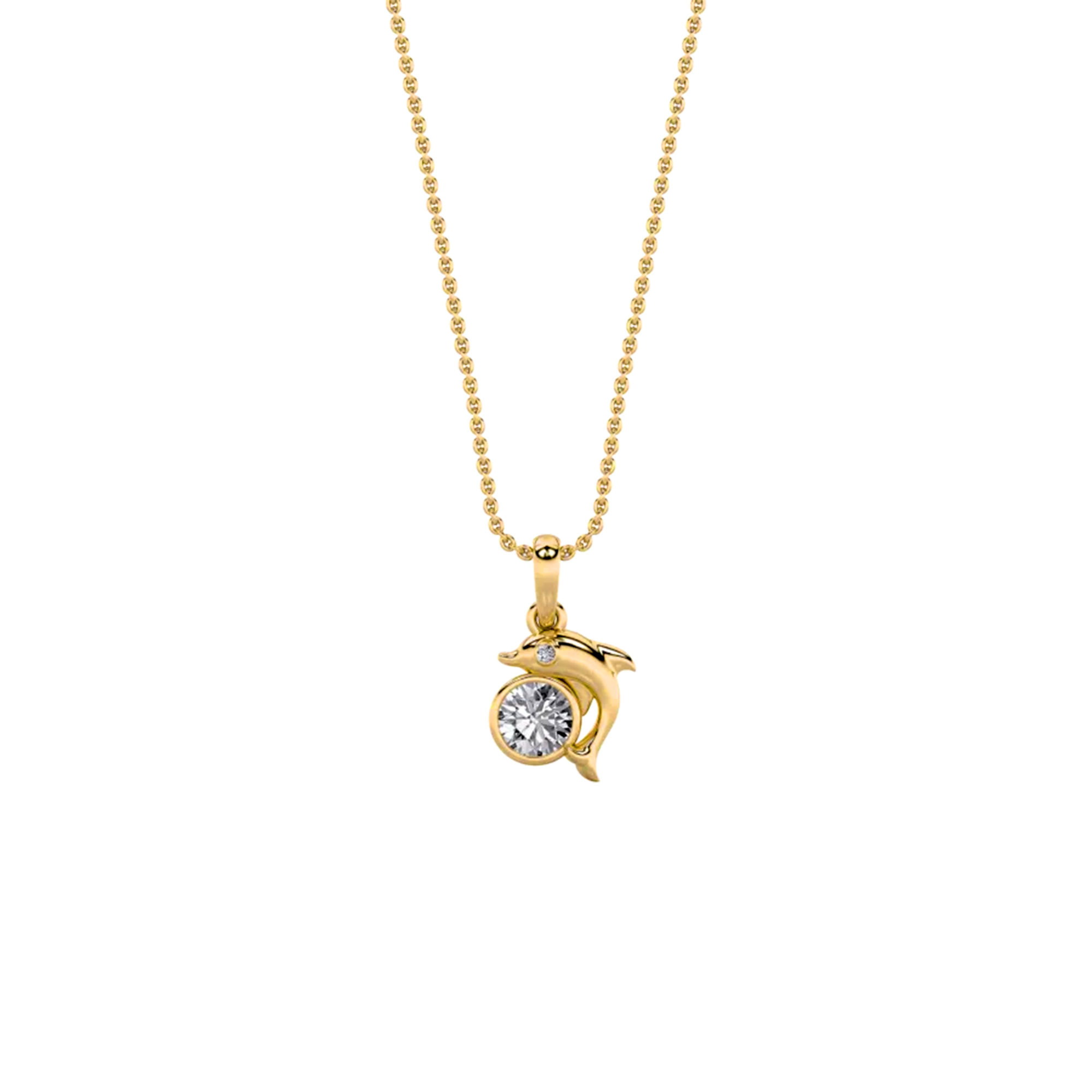 Dolphin Dreams Solitaire Pendant 0