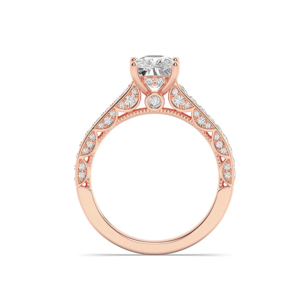 Ornated Cushion Solitaire Ring 11