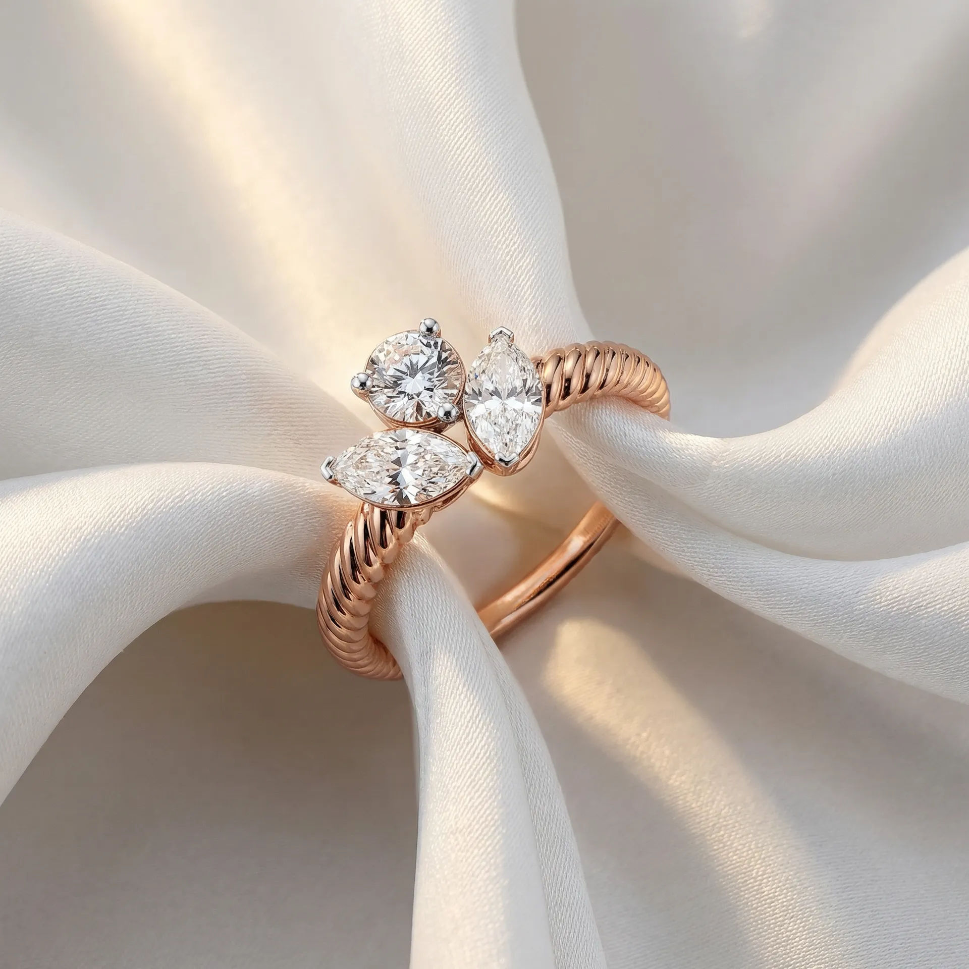 Marquise and Round Bloom Ring 2