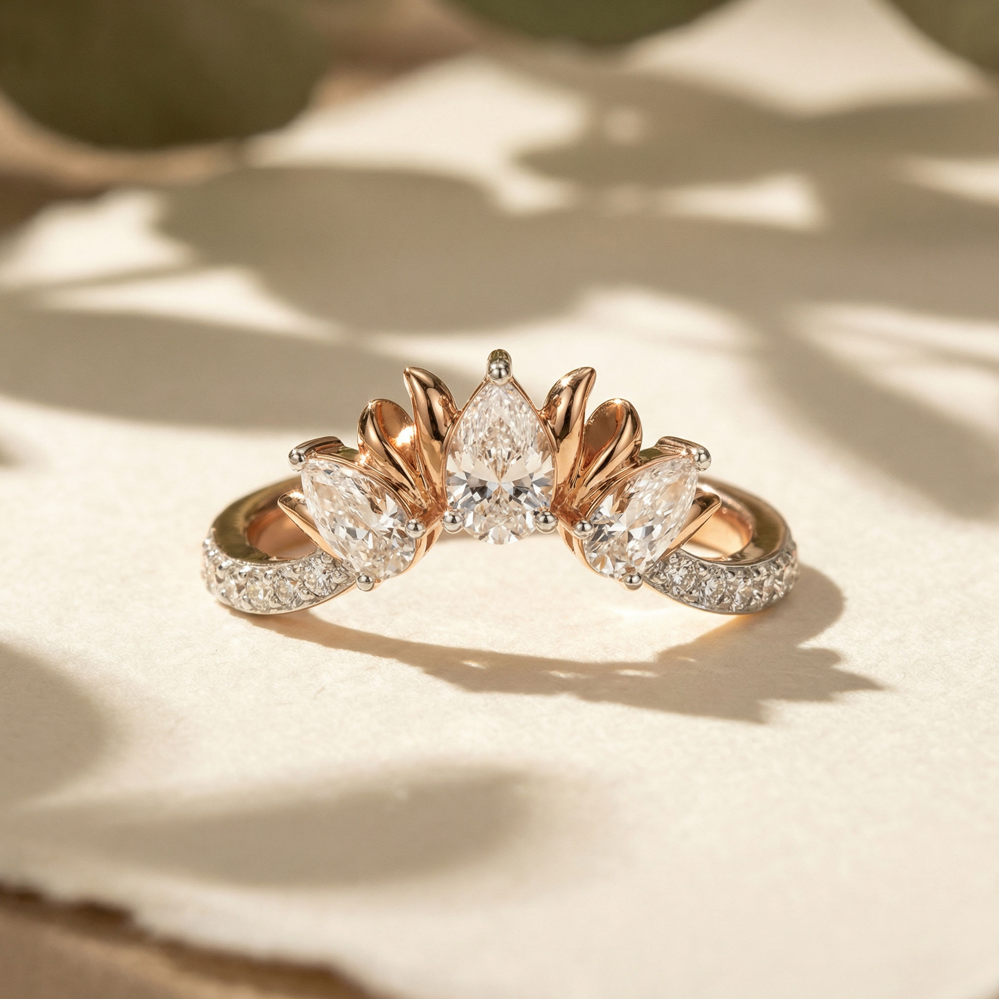 Fairylights 3 Stone Ring 2