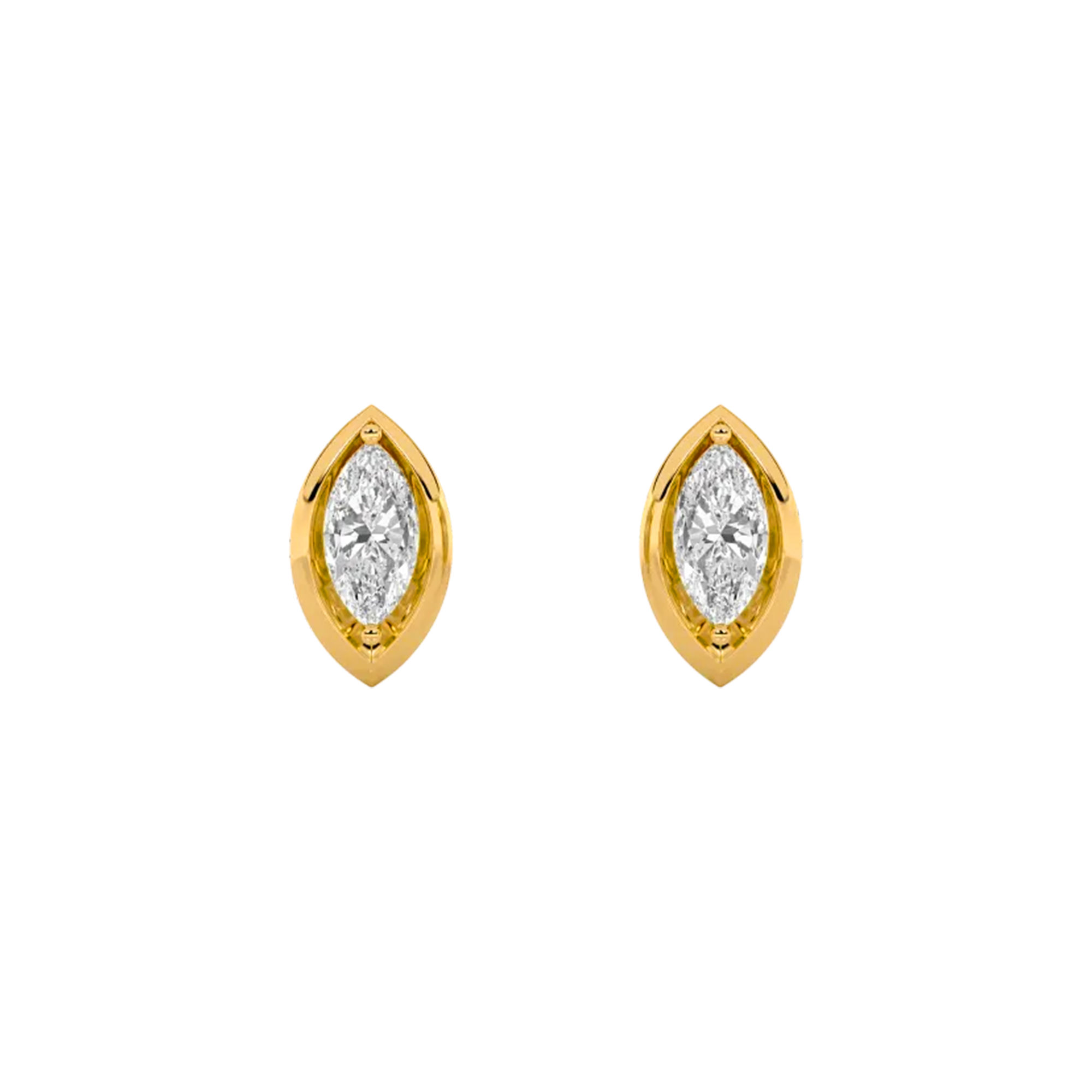 Marquise Diamond Surface Stud Earrings 0