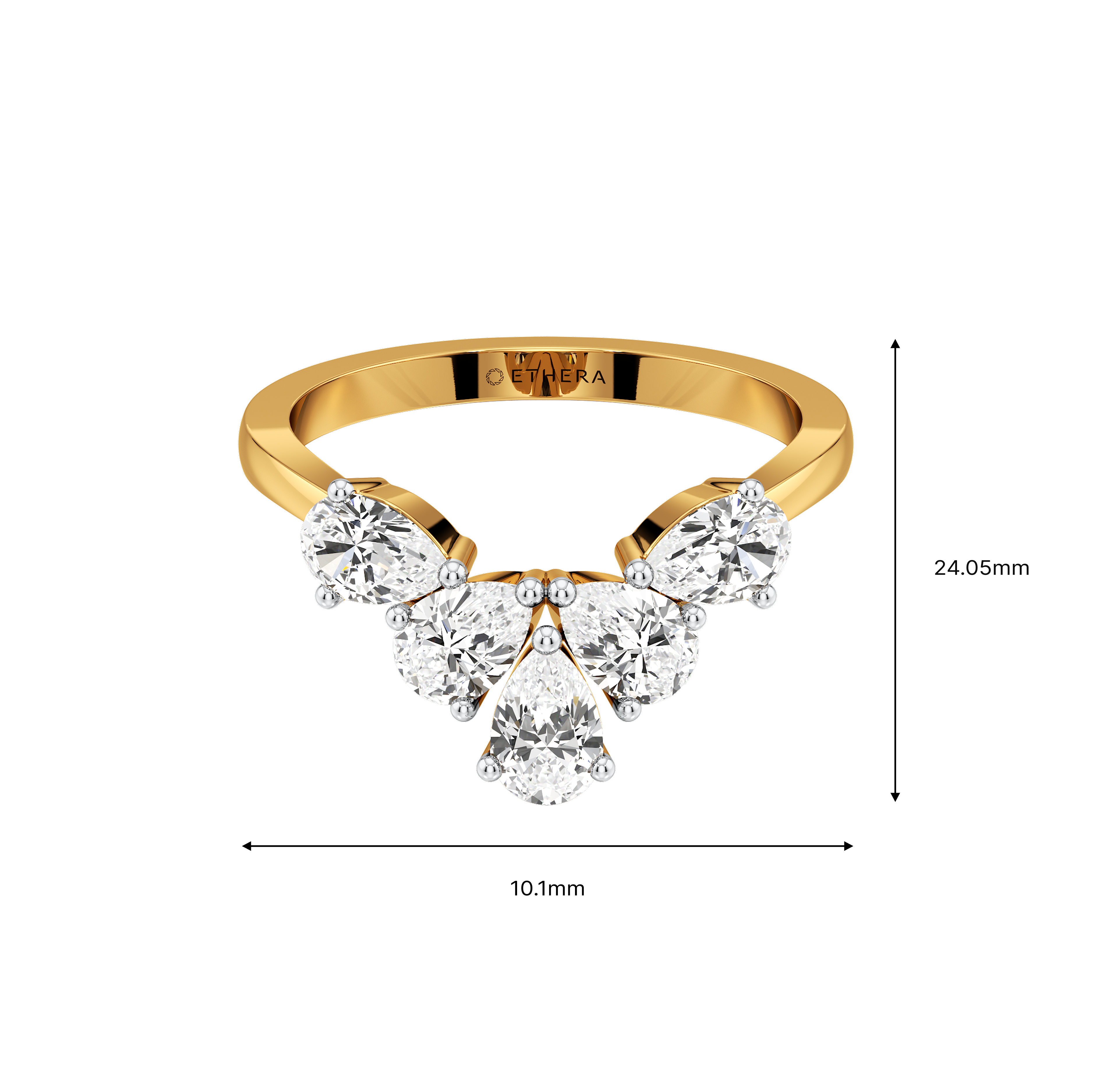 V-Five Sparkle 5 Stone Ring 6