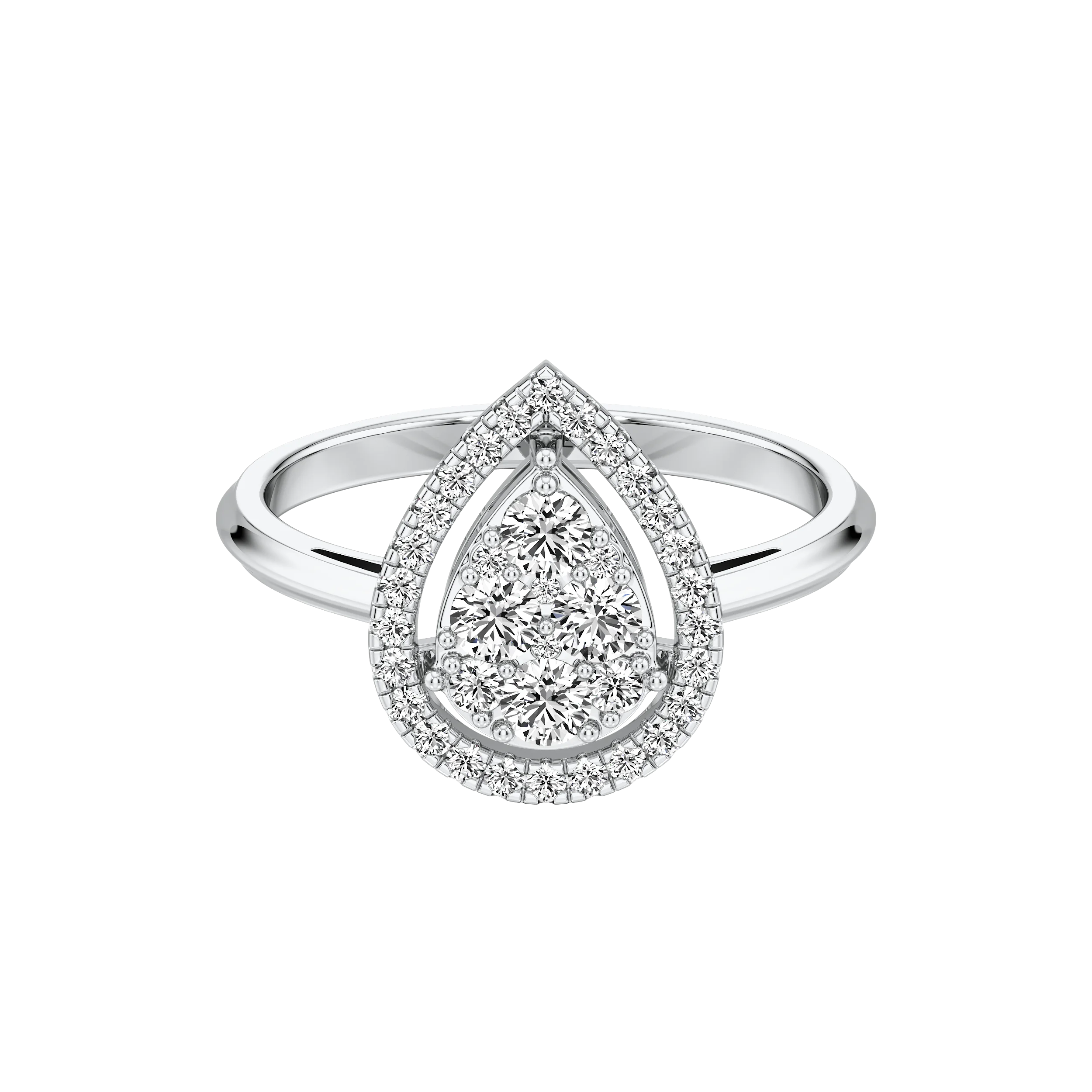 Gleaming Cluster Halo Ring 8