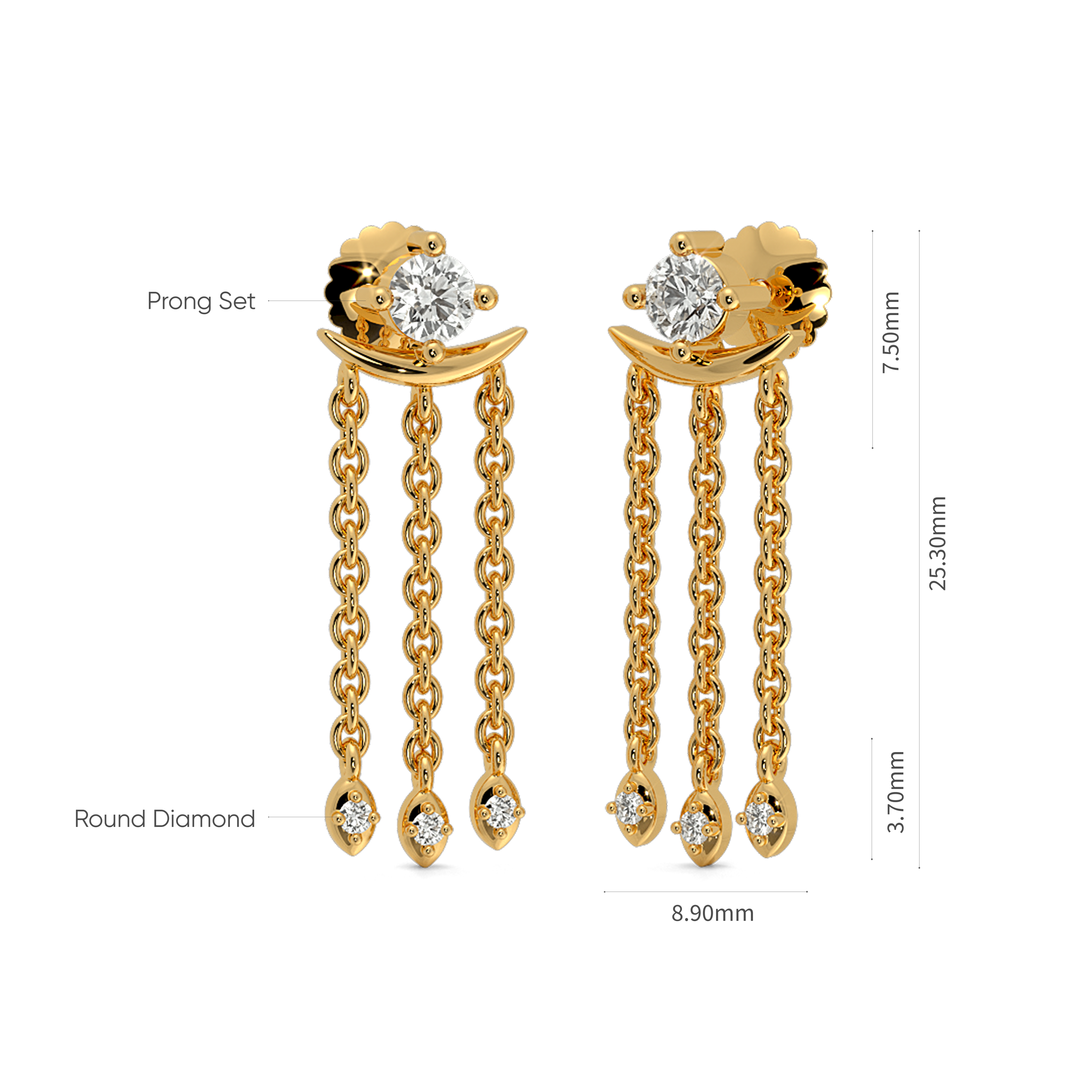 Cascade Chain Diamond Earrings 4