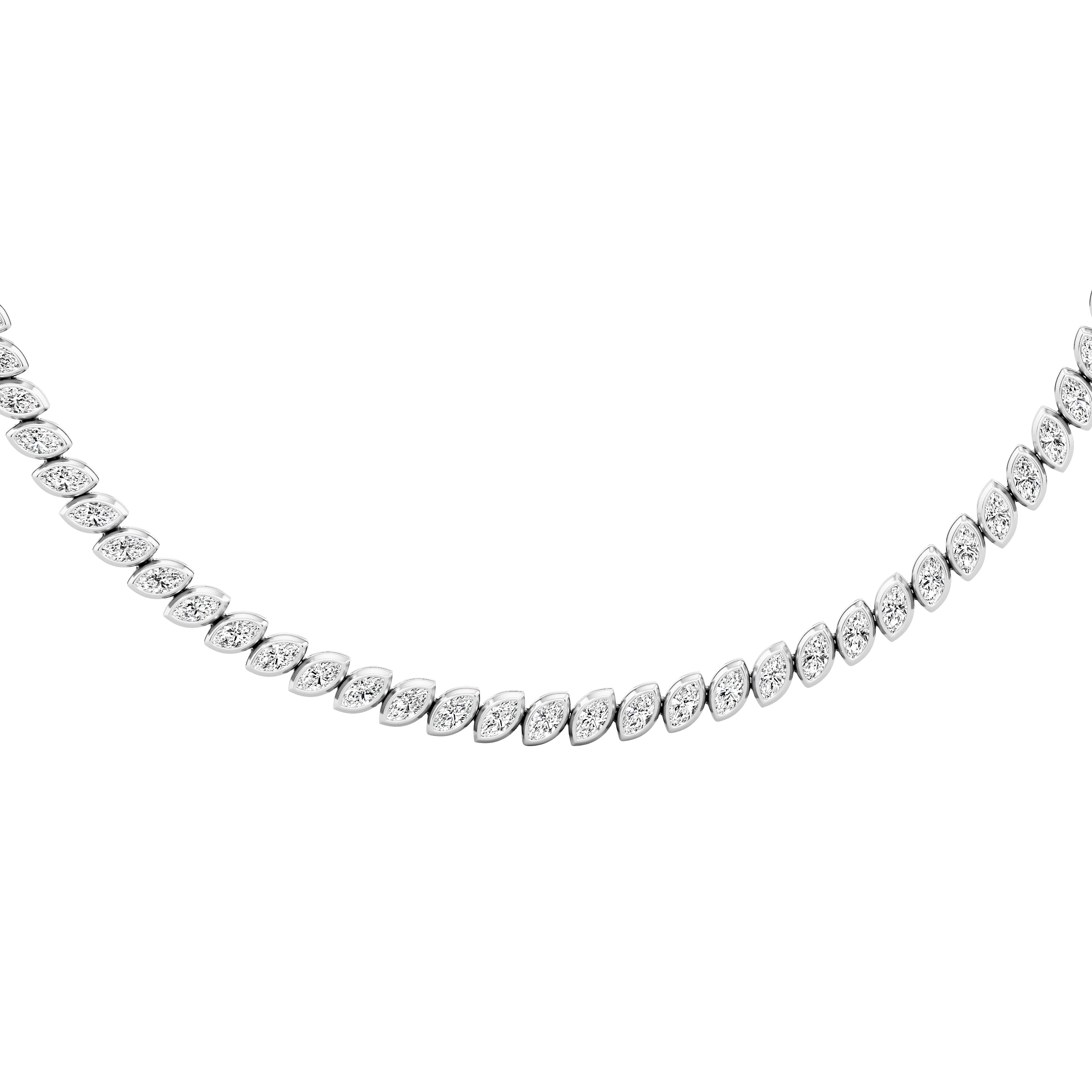 Marquise Line Tennis Necklace 6