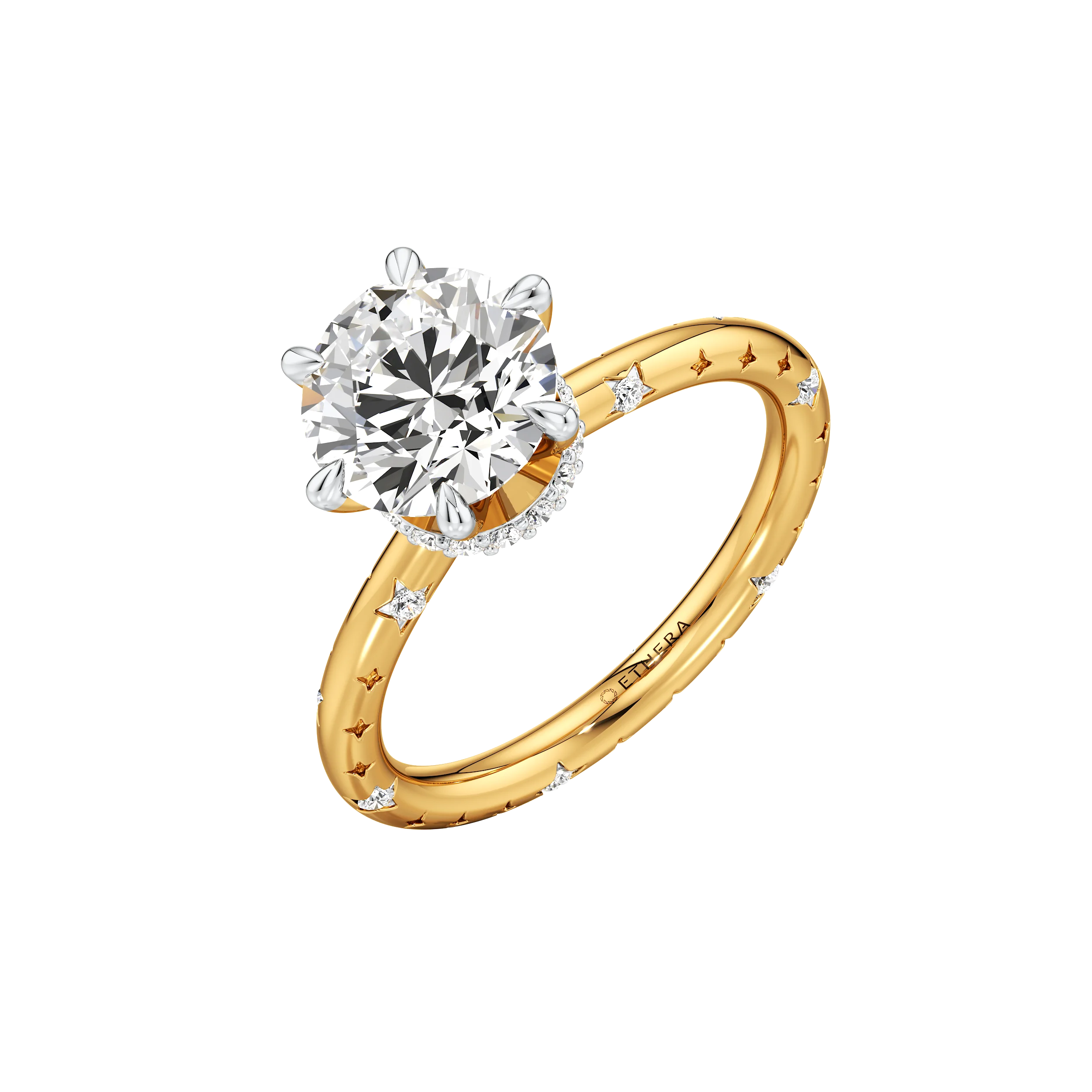 Starlit Eclipse Solitaire Ring 0