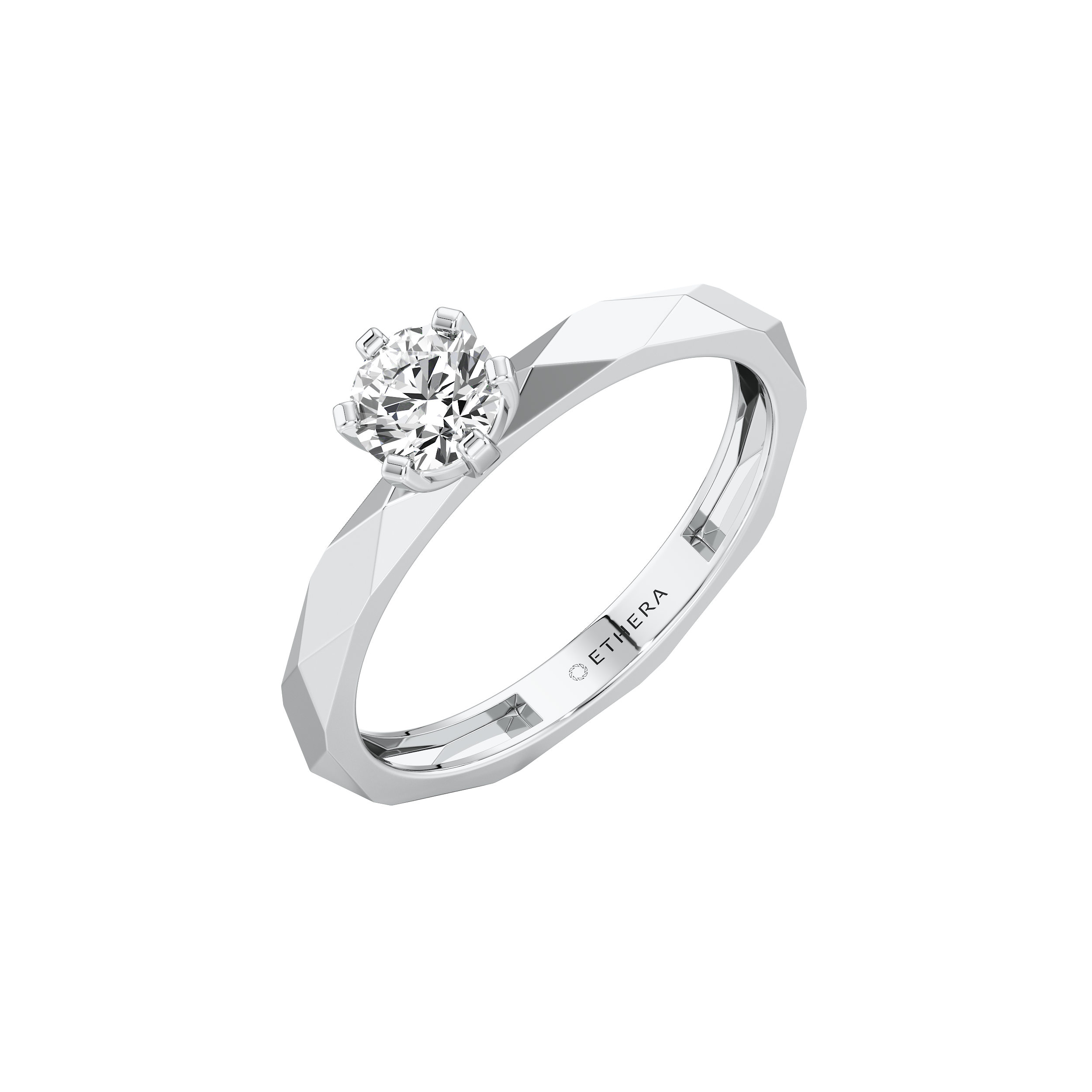 Facet Solitaire Ring 7