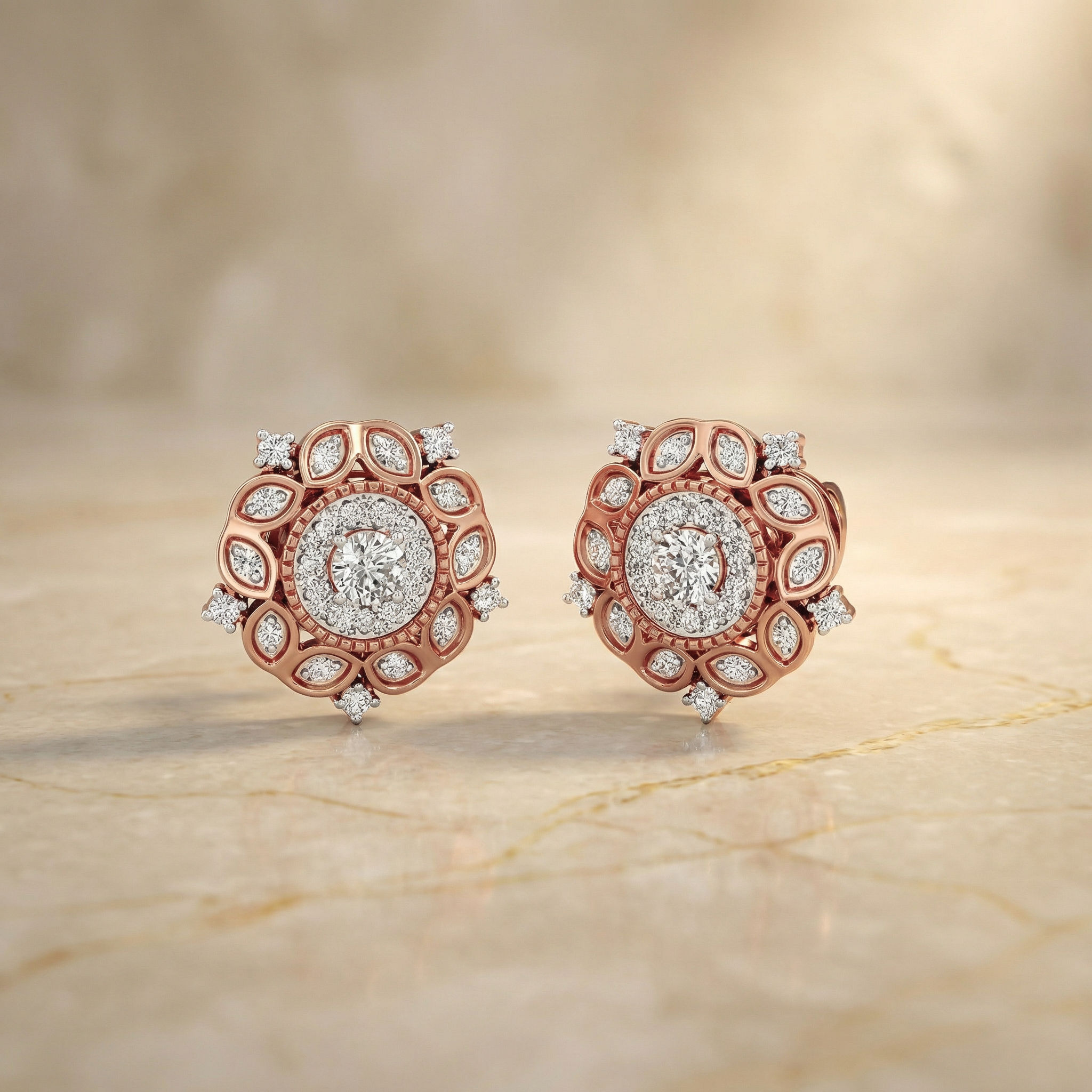 Solstice Bloom Diamond Studs 3