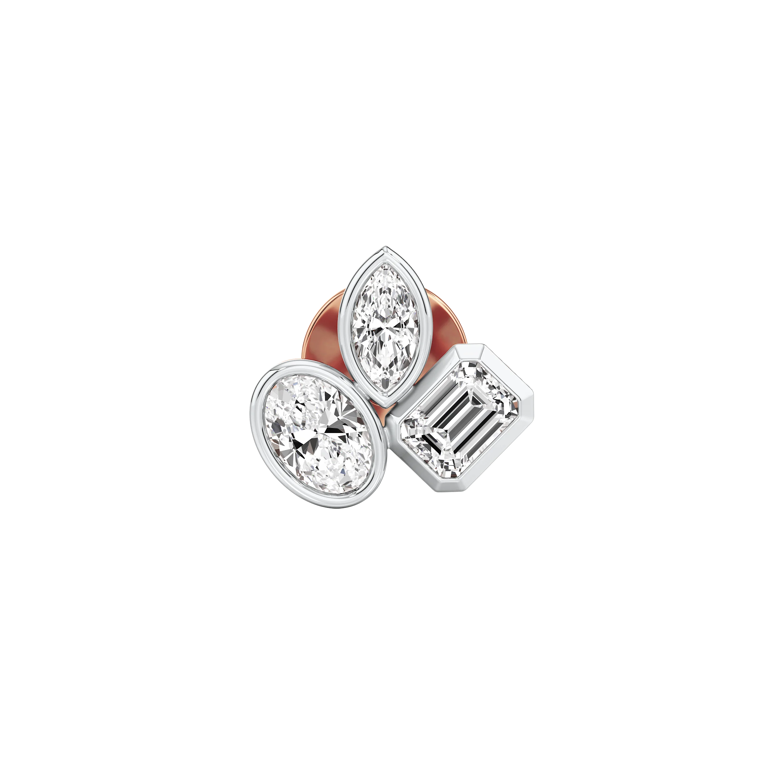 Fancy Trilogy Stud Earrings 8