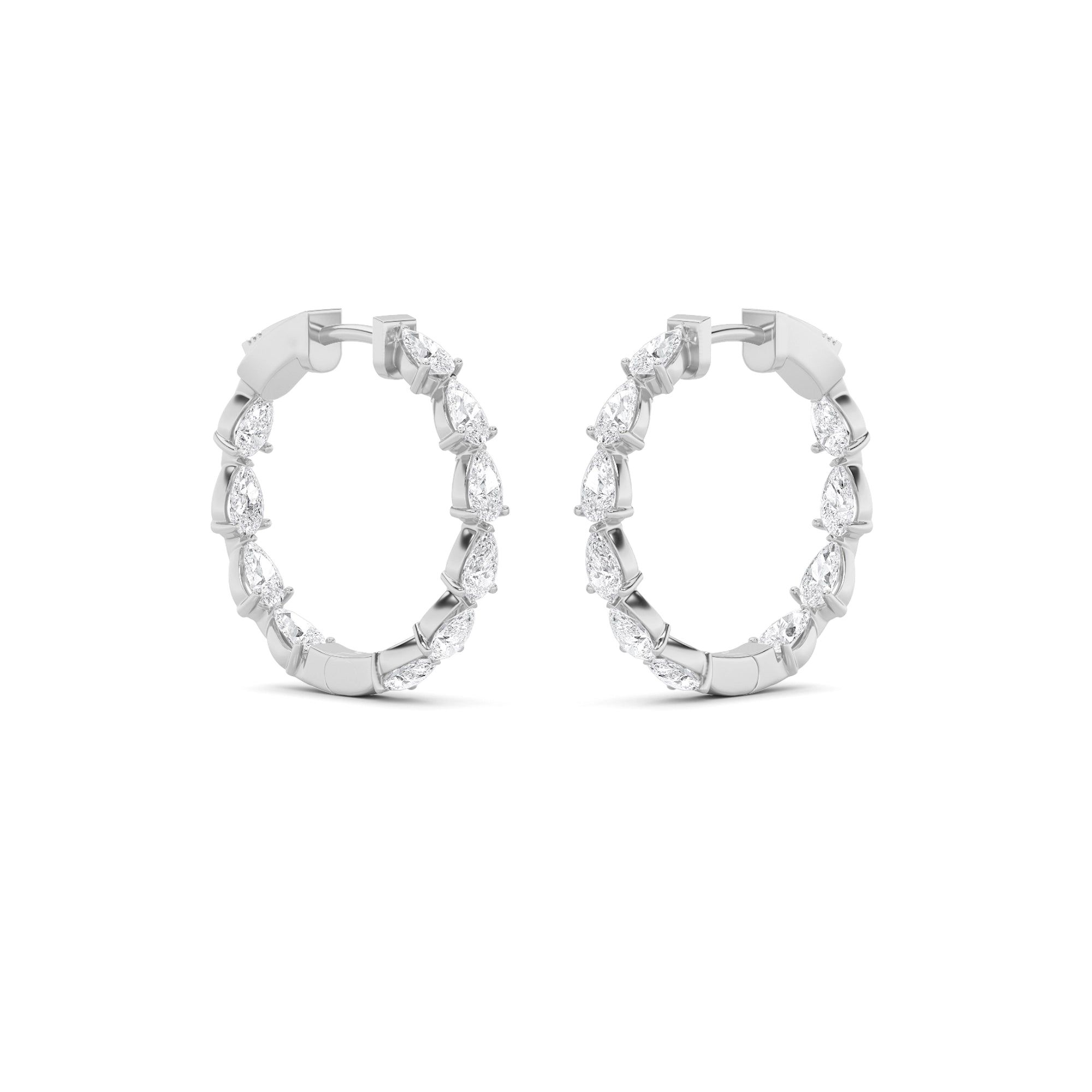 Lustrous Pear Hoop Earrings 0