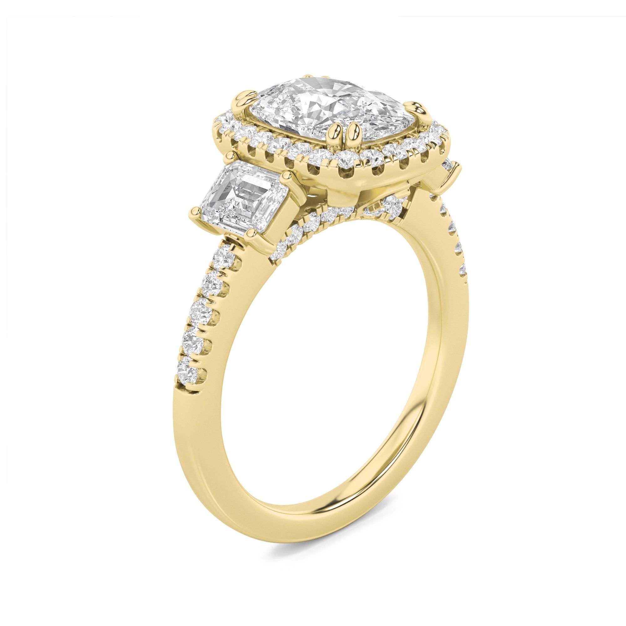 Threefold Brilliance 3 Stone Ring 2