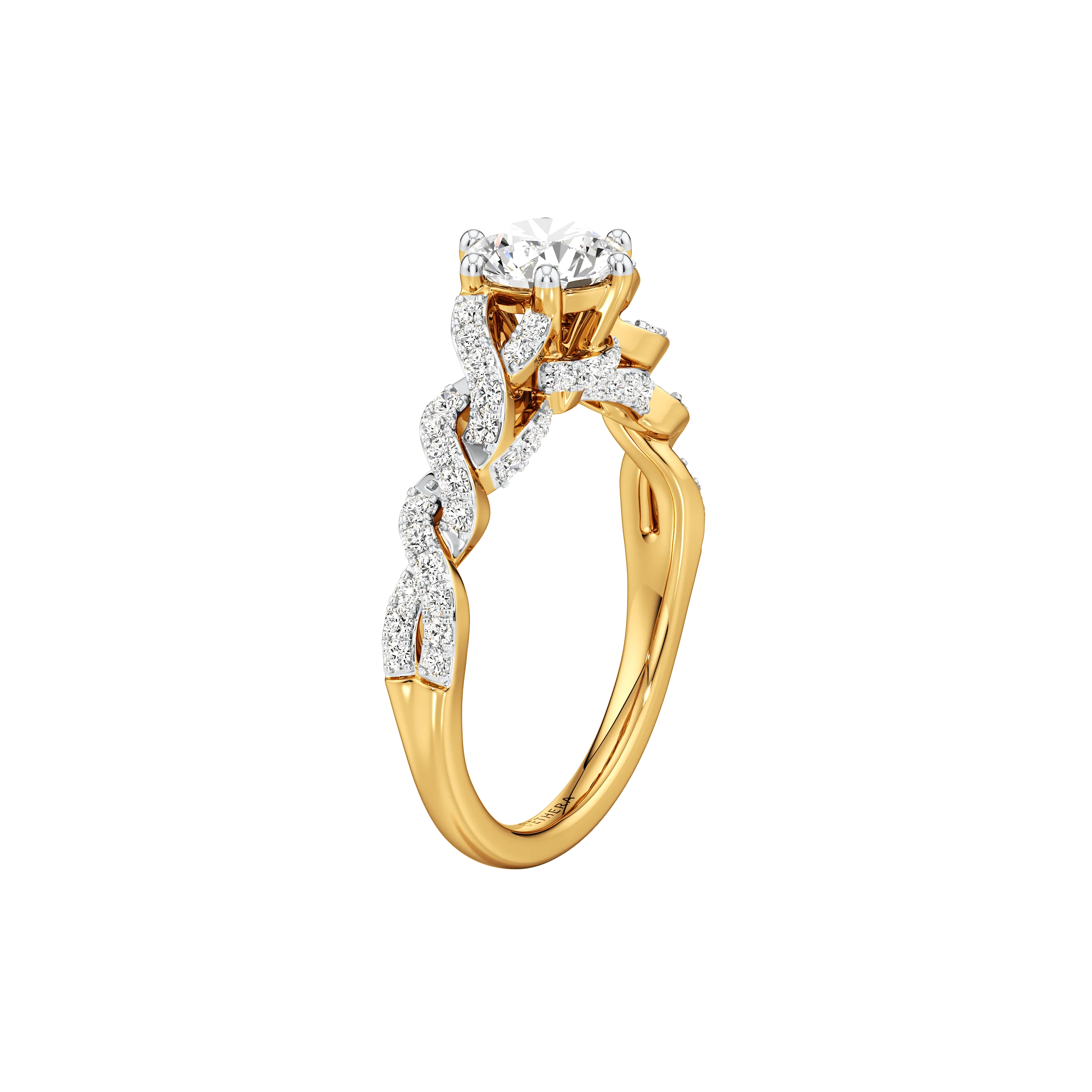 Radiant Twist Solitaire Ring 5