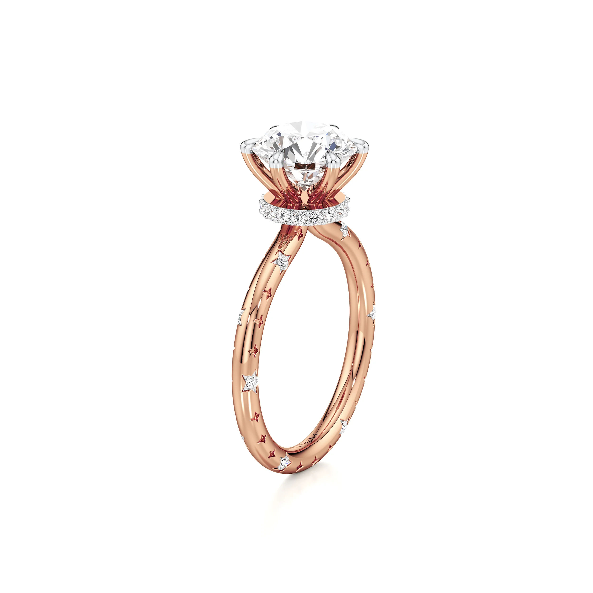 Starlit Eclipse Solitaire Ring 14