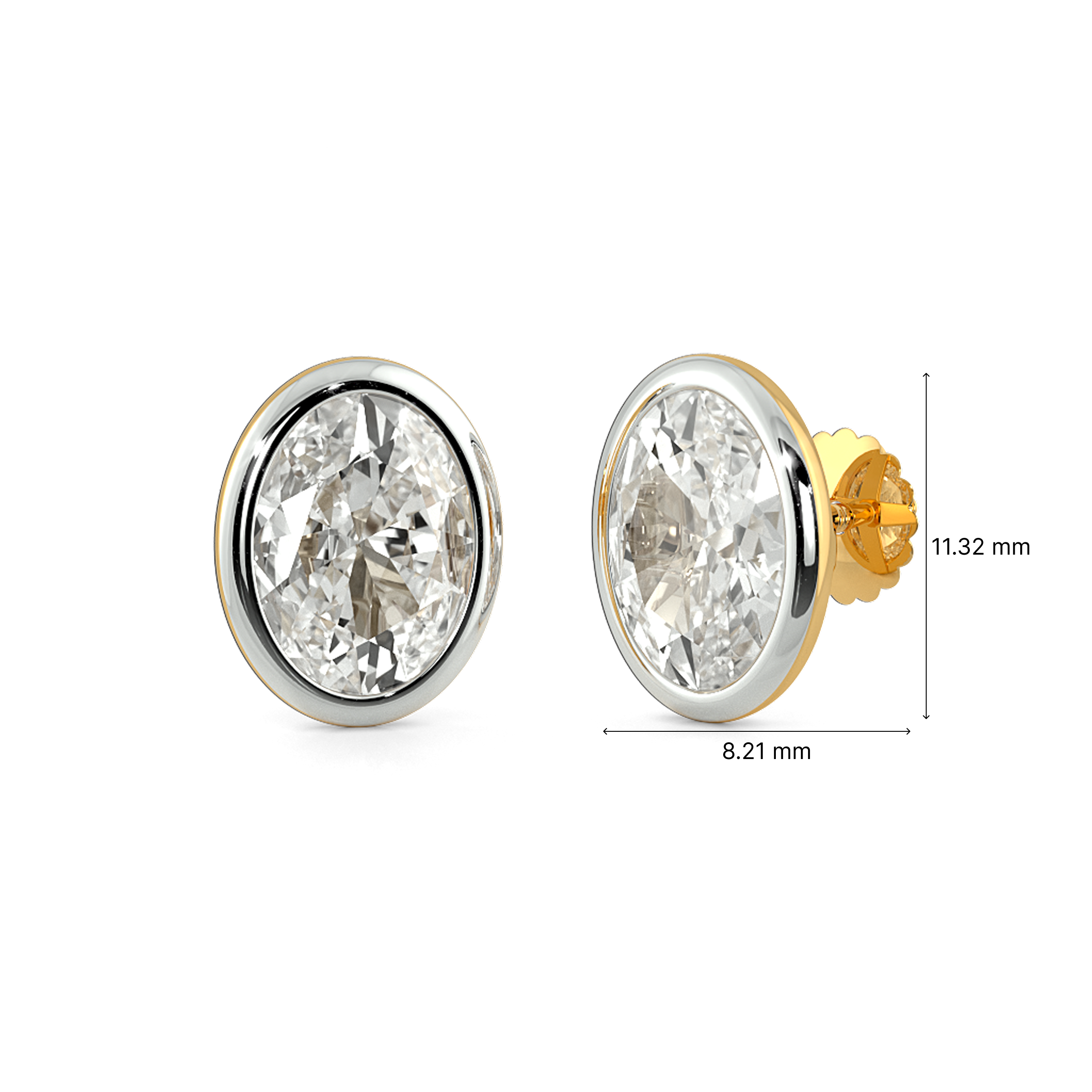 Bezel Shine Stud Earrings 4