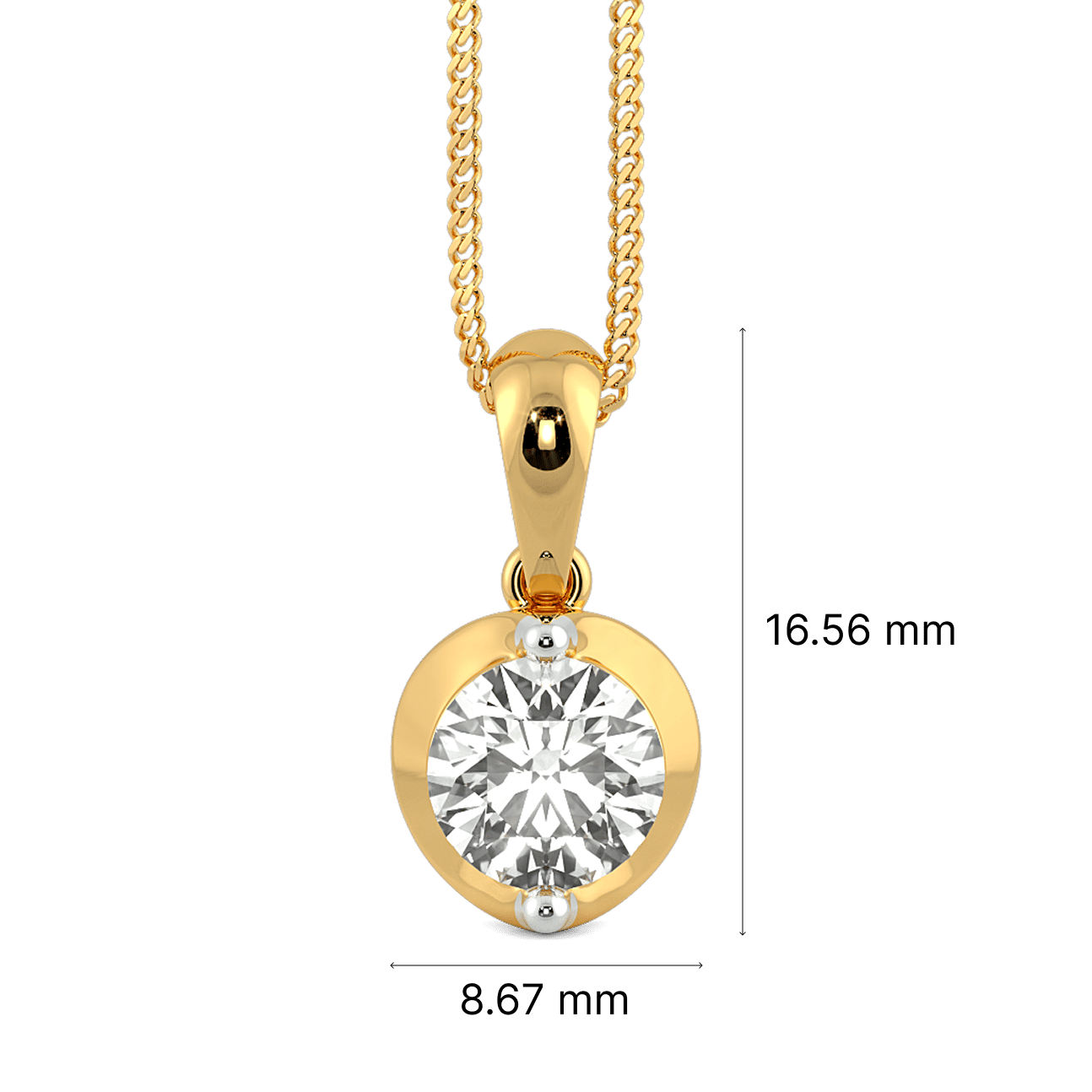 Crescent Solitaire Pendant 4