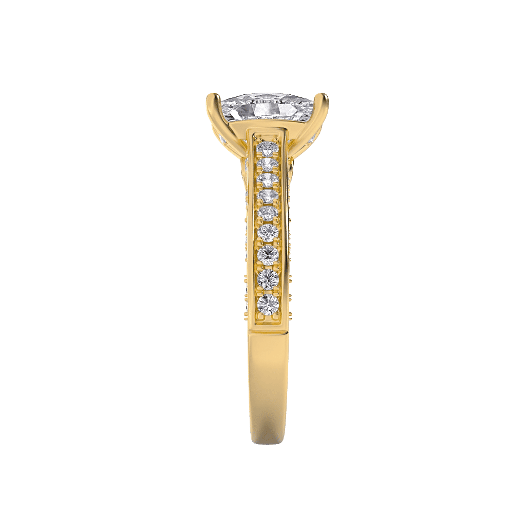 Ornated Cushion Solitaire Ring 4