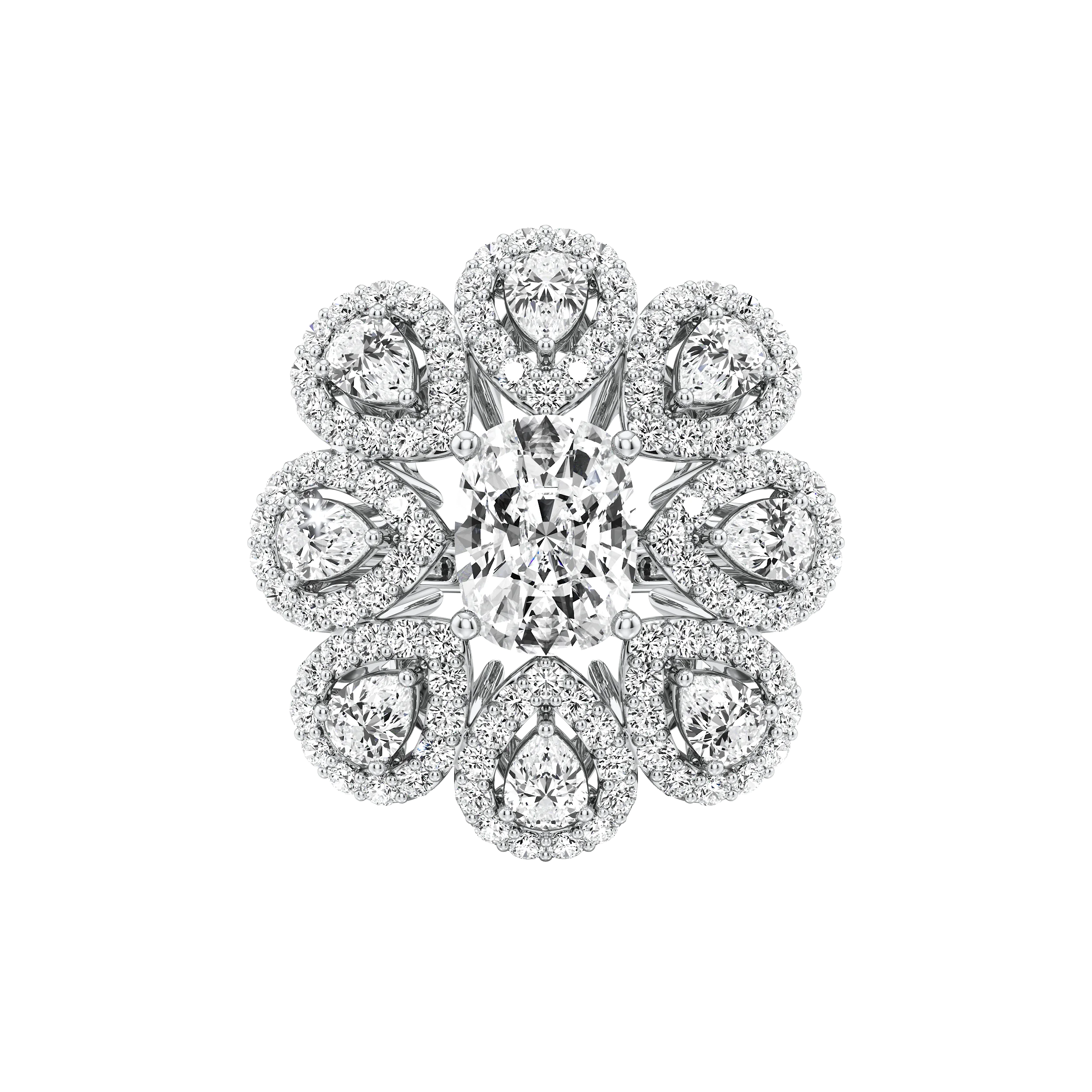 Celeste Cluster Cocktail Ring 8