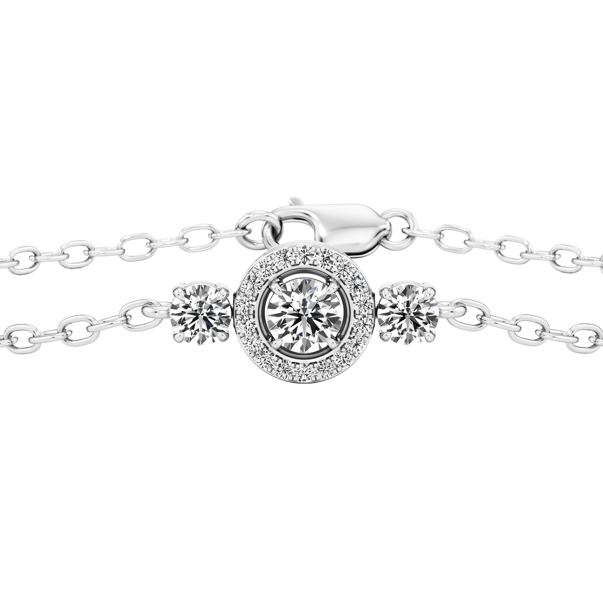 Halo Point Diamond Bracelet 4
