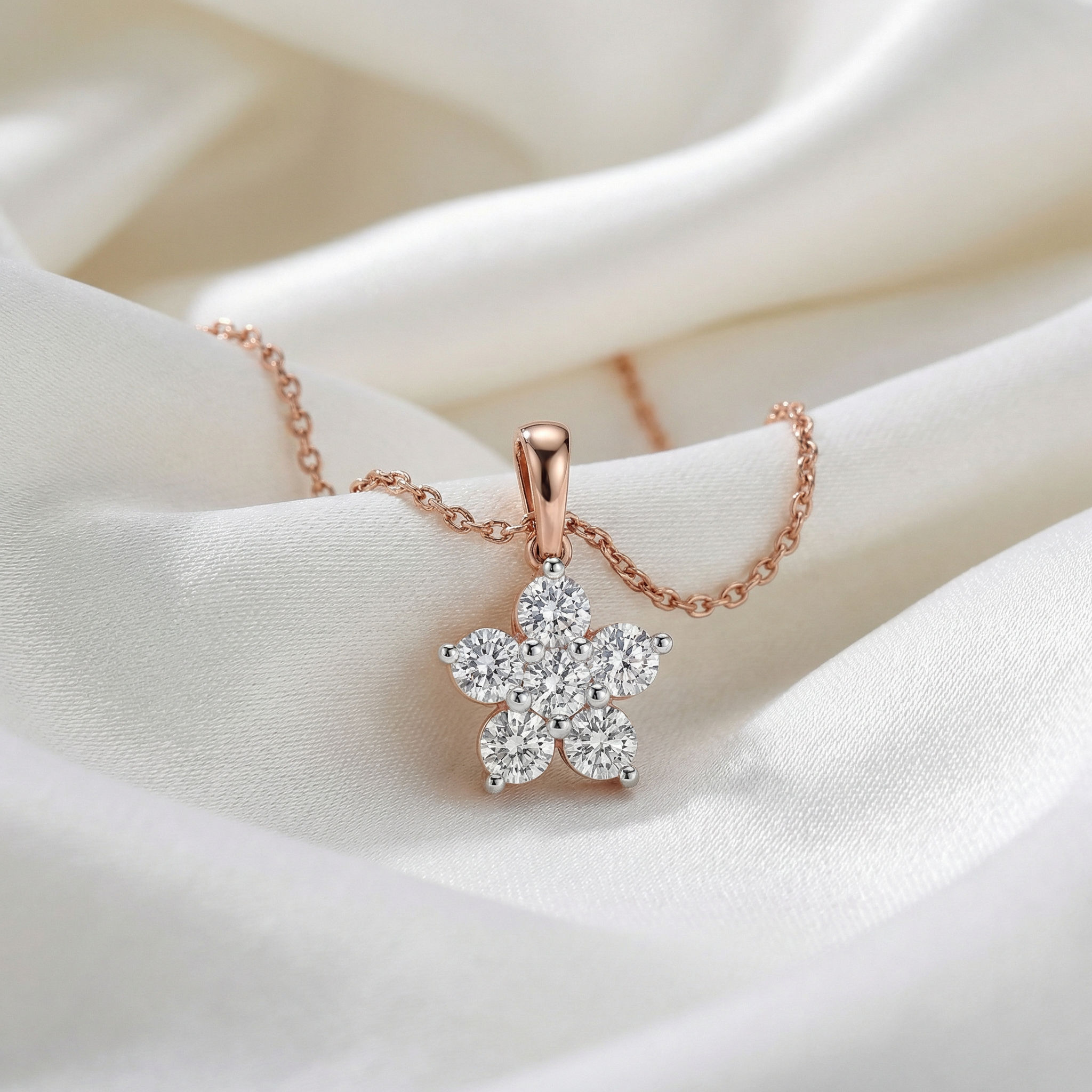 Petal Cluster Diamond Pendant 3