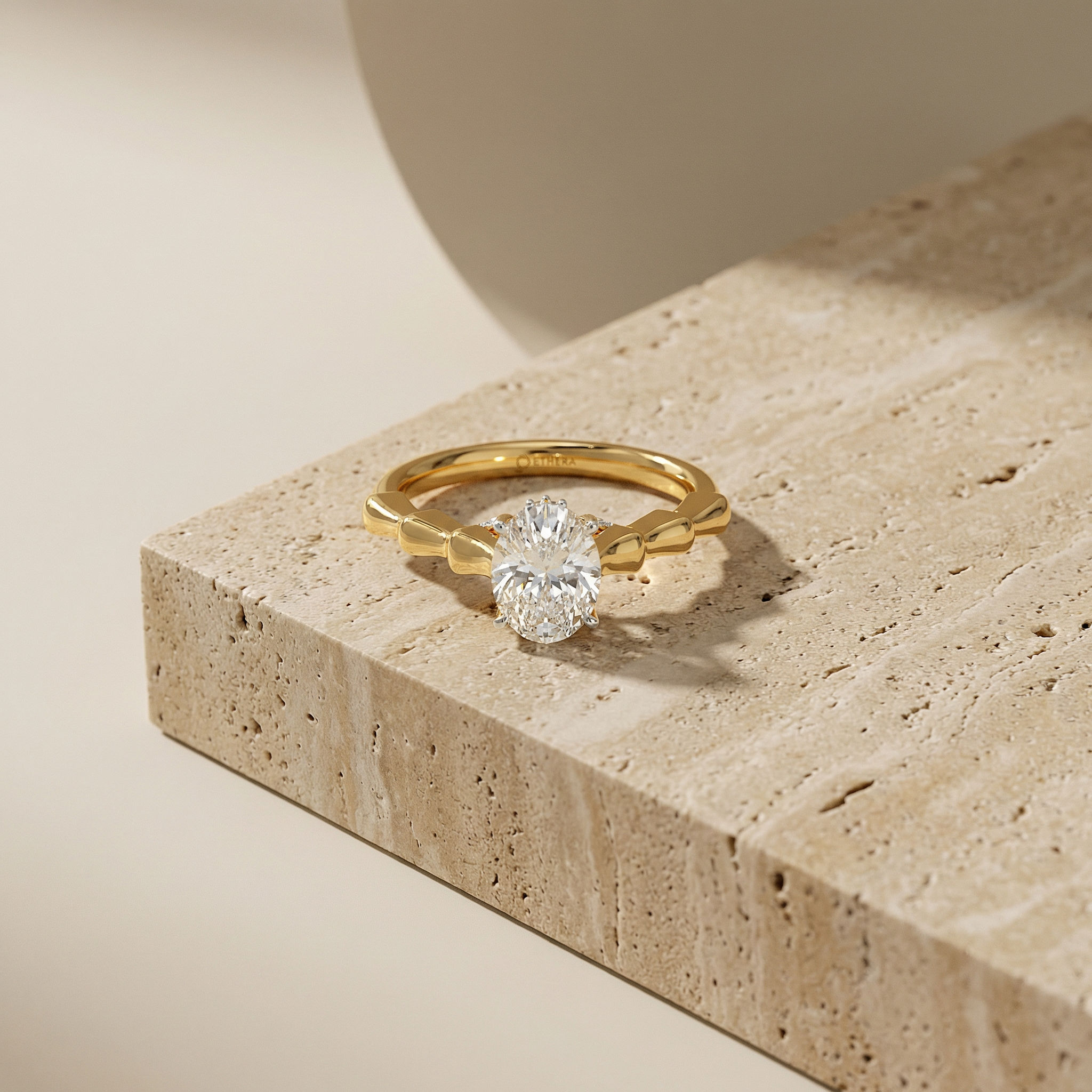 Grooved Brilliance Solitaire Ring 2