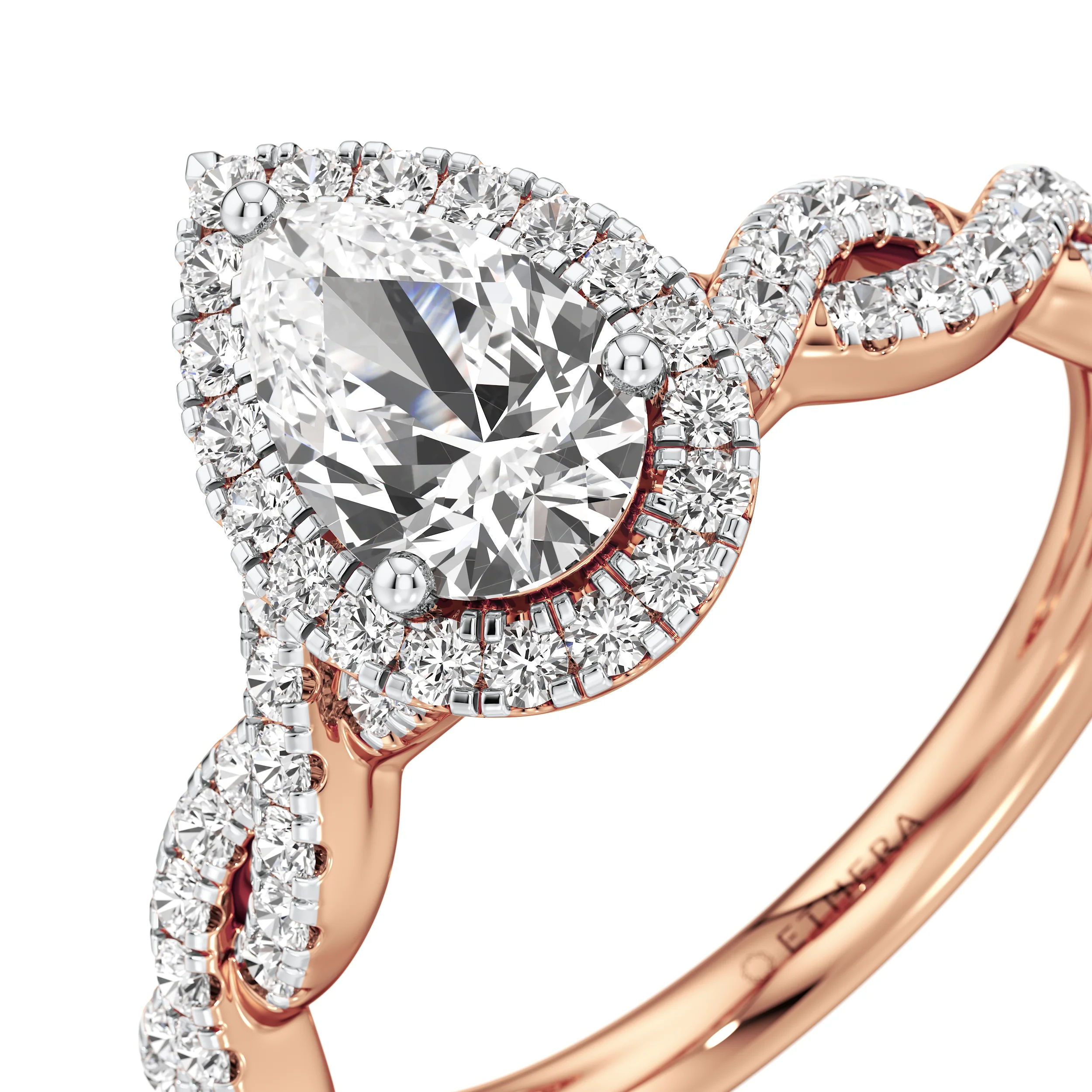 Luminous Twist Solitaire Ring 12