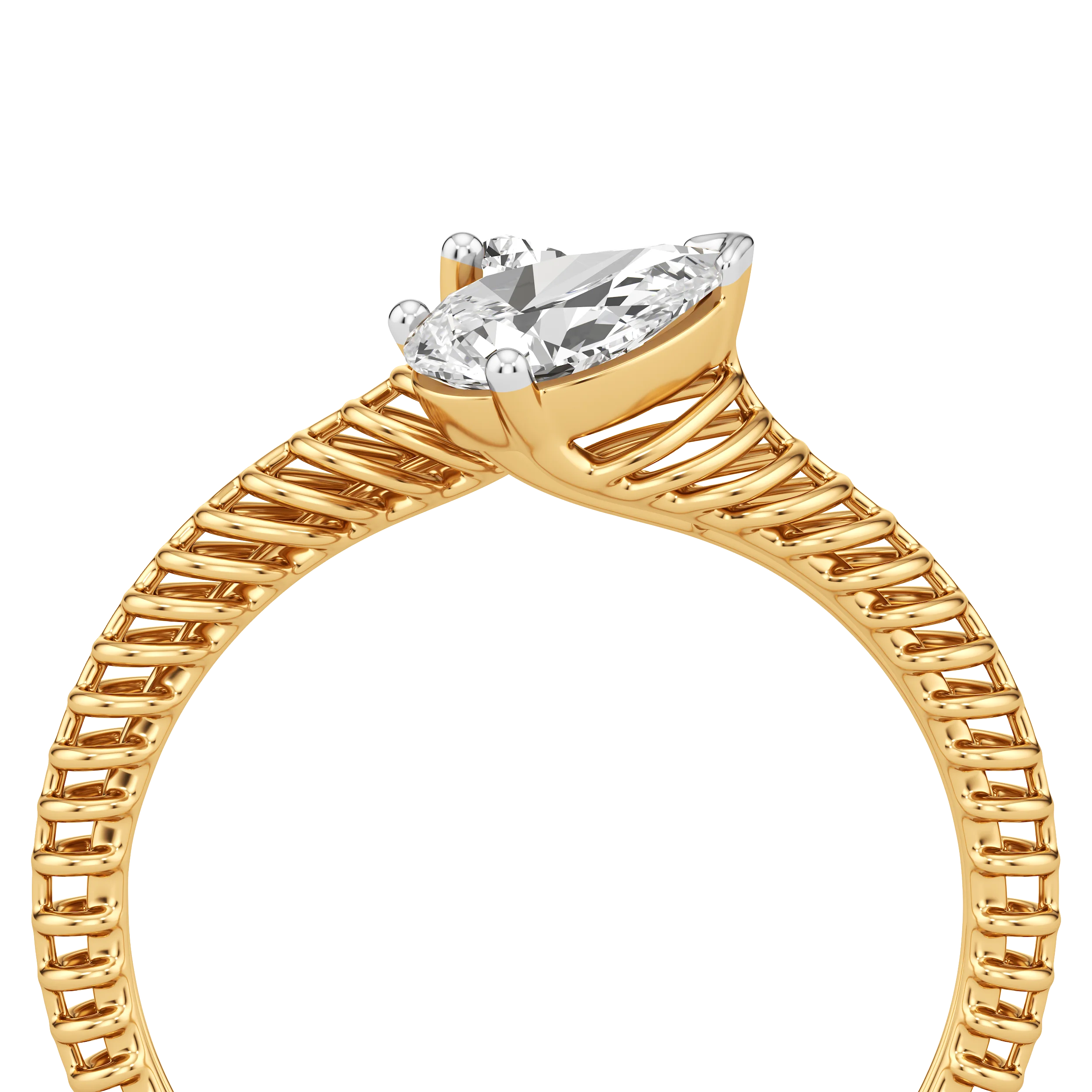 Twin Dew Pear Diamond Ring 4