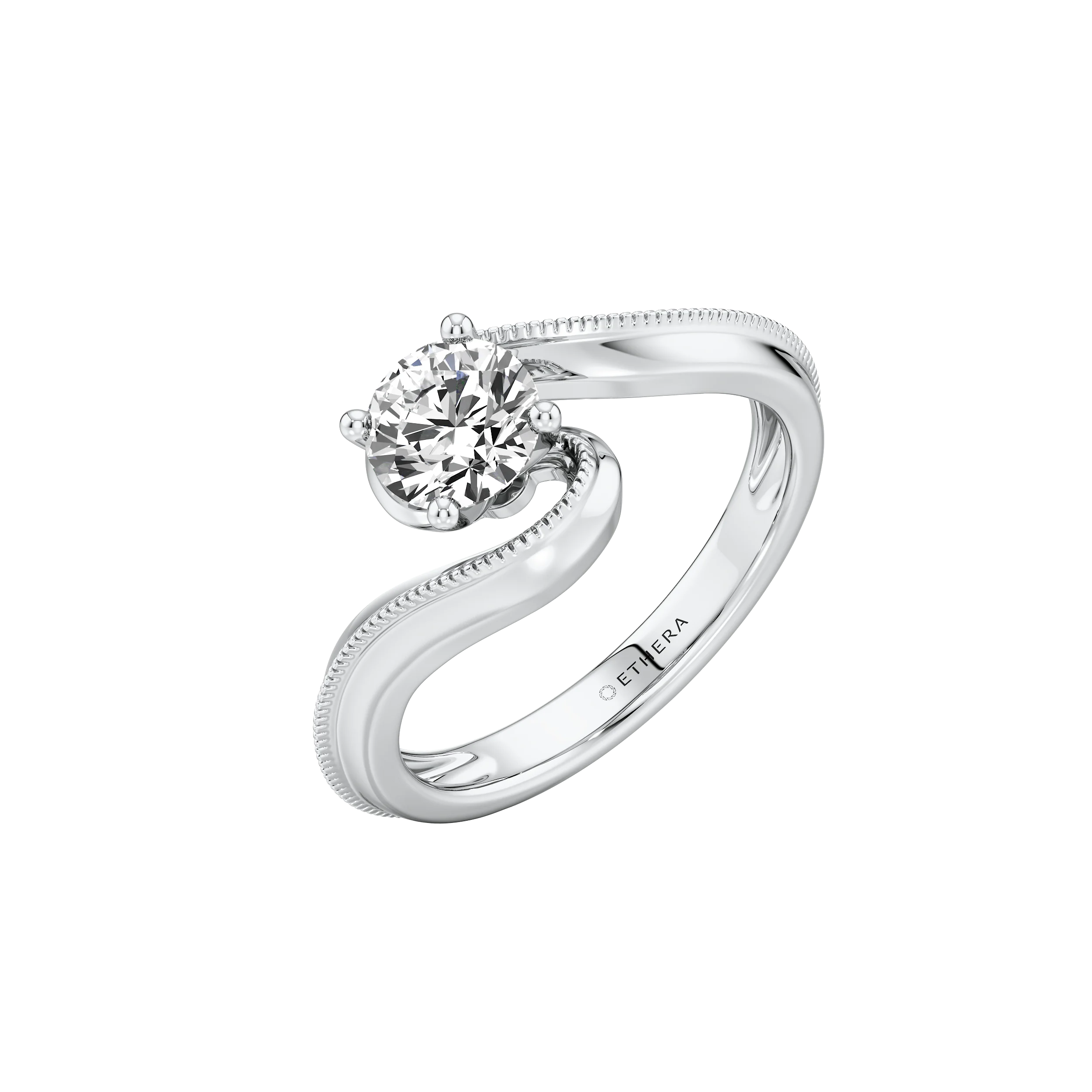 Waveform Solitaire Ring 4