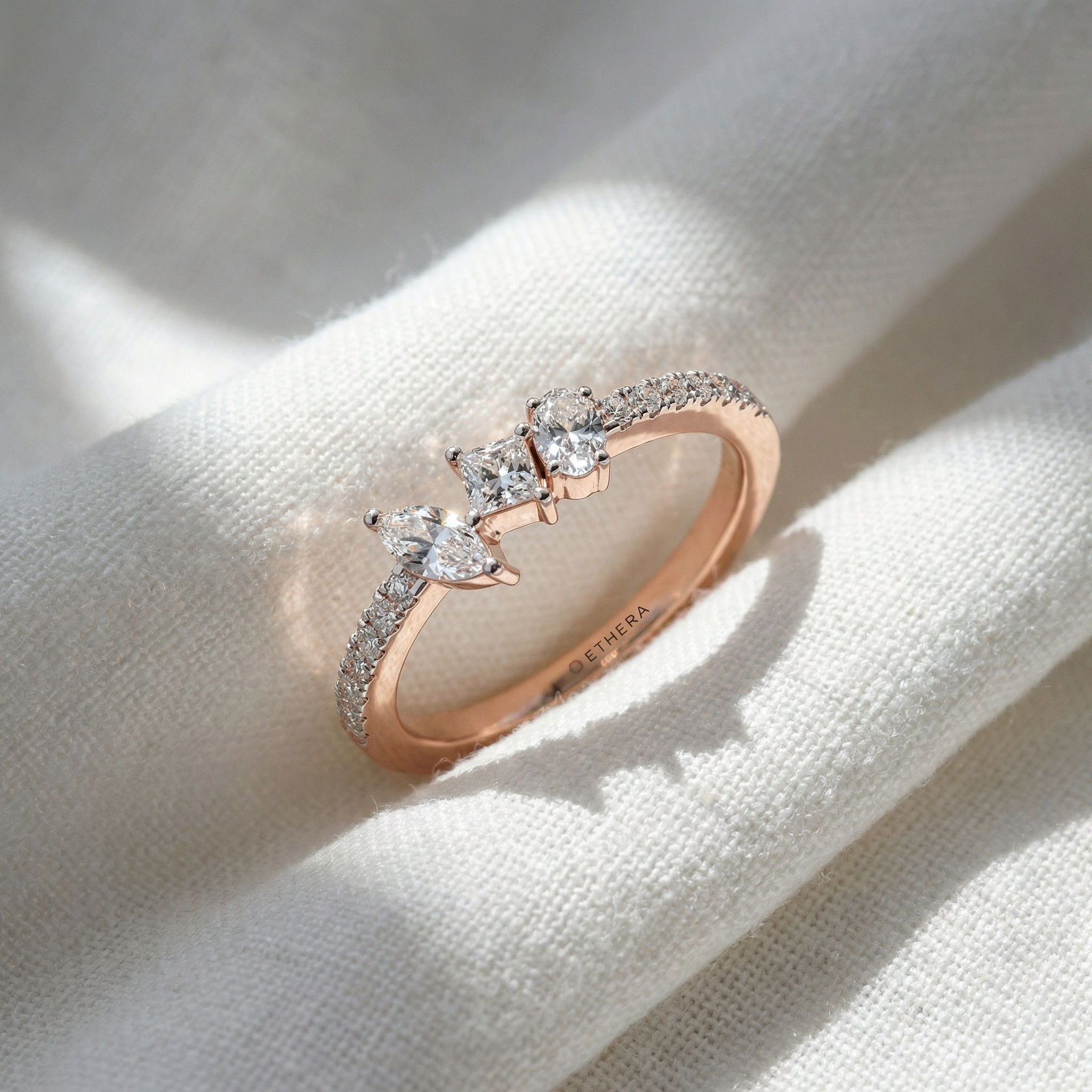 Marquise Arc Trio Ring 19