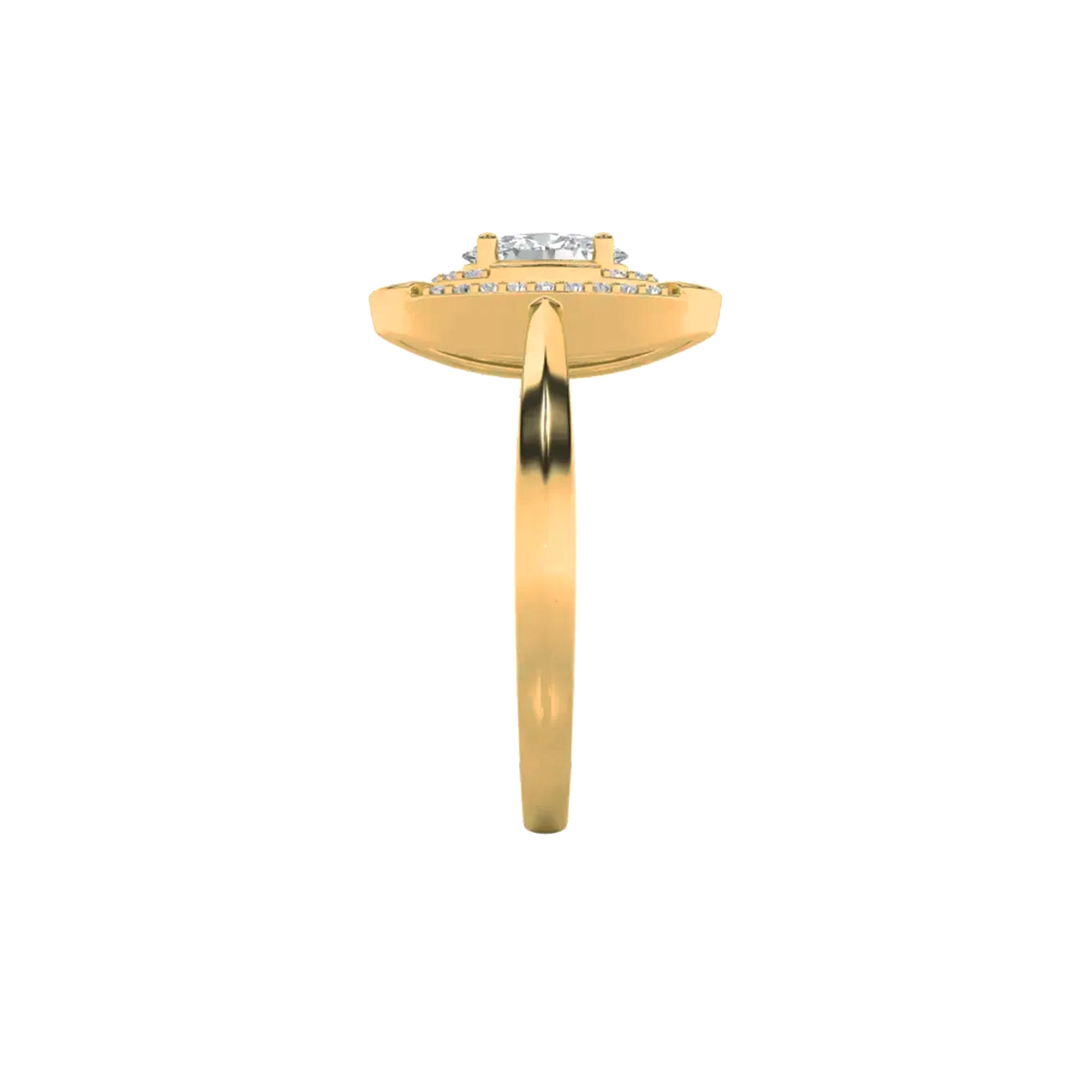 Halo Empress Solitaire Ring 4