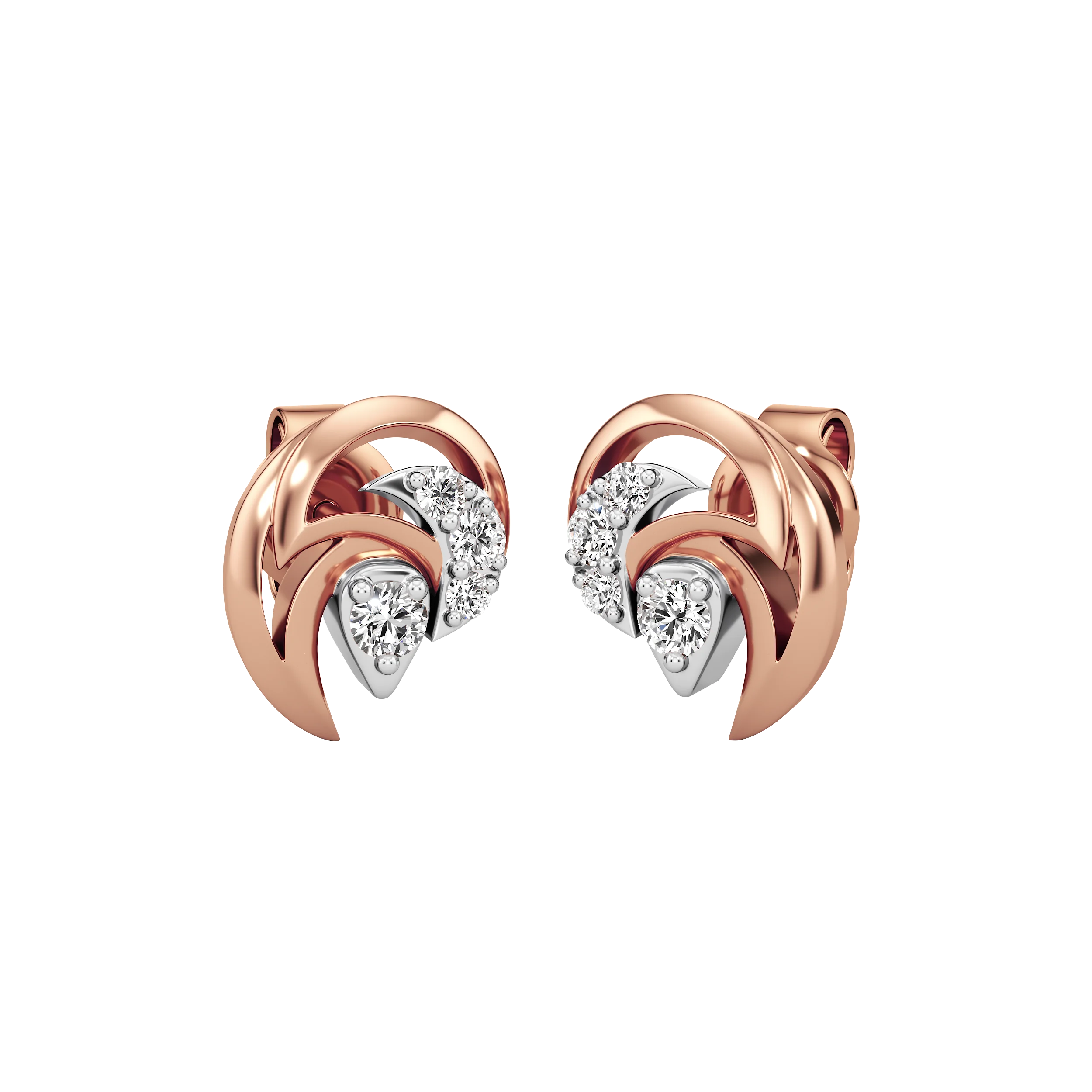Auric Swirl Diamond Earrings 6