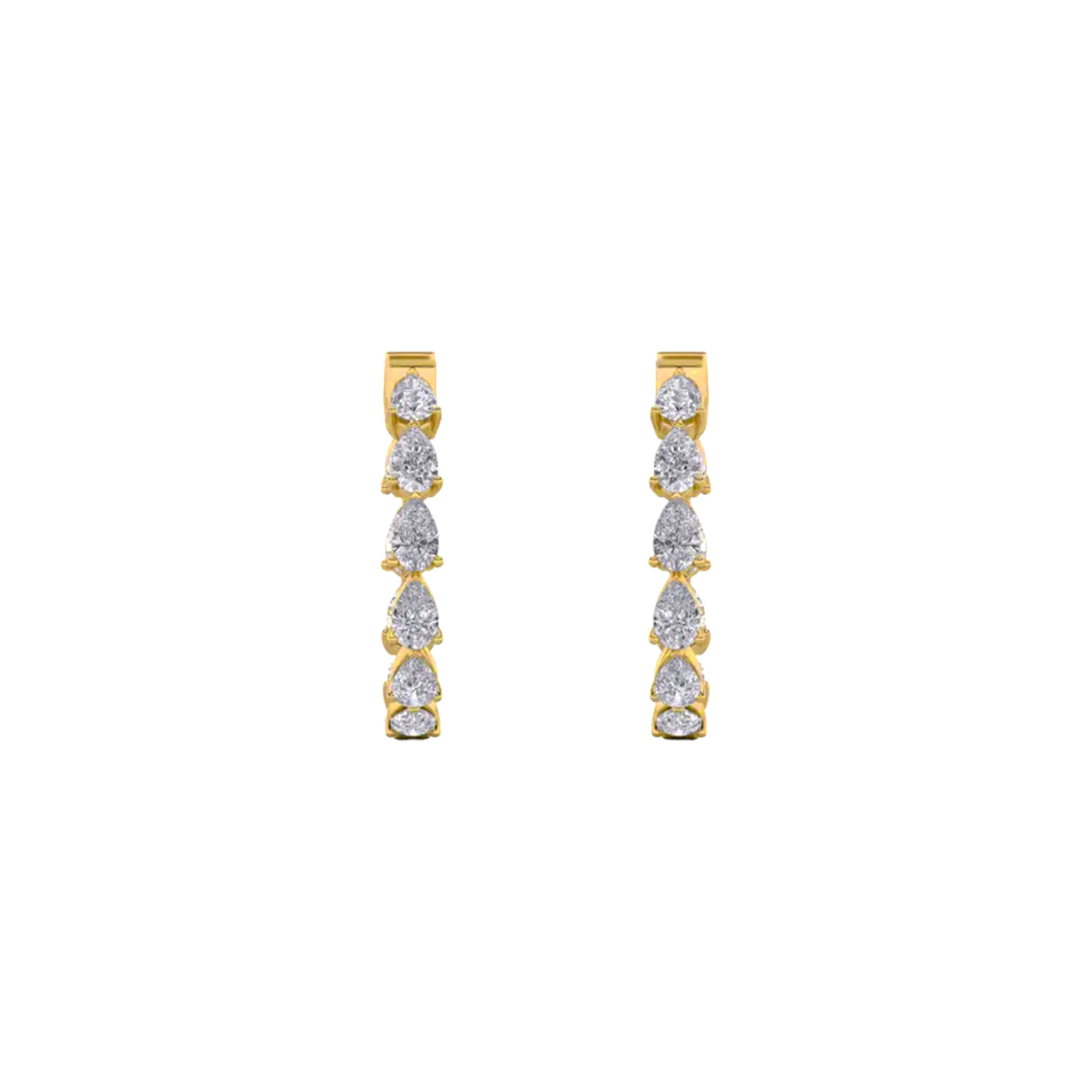 Lustrous Pear Hoop Earrings 1