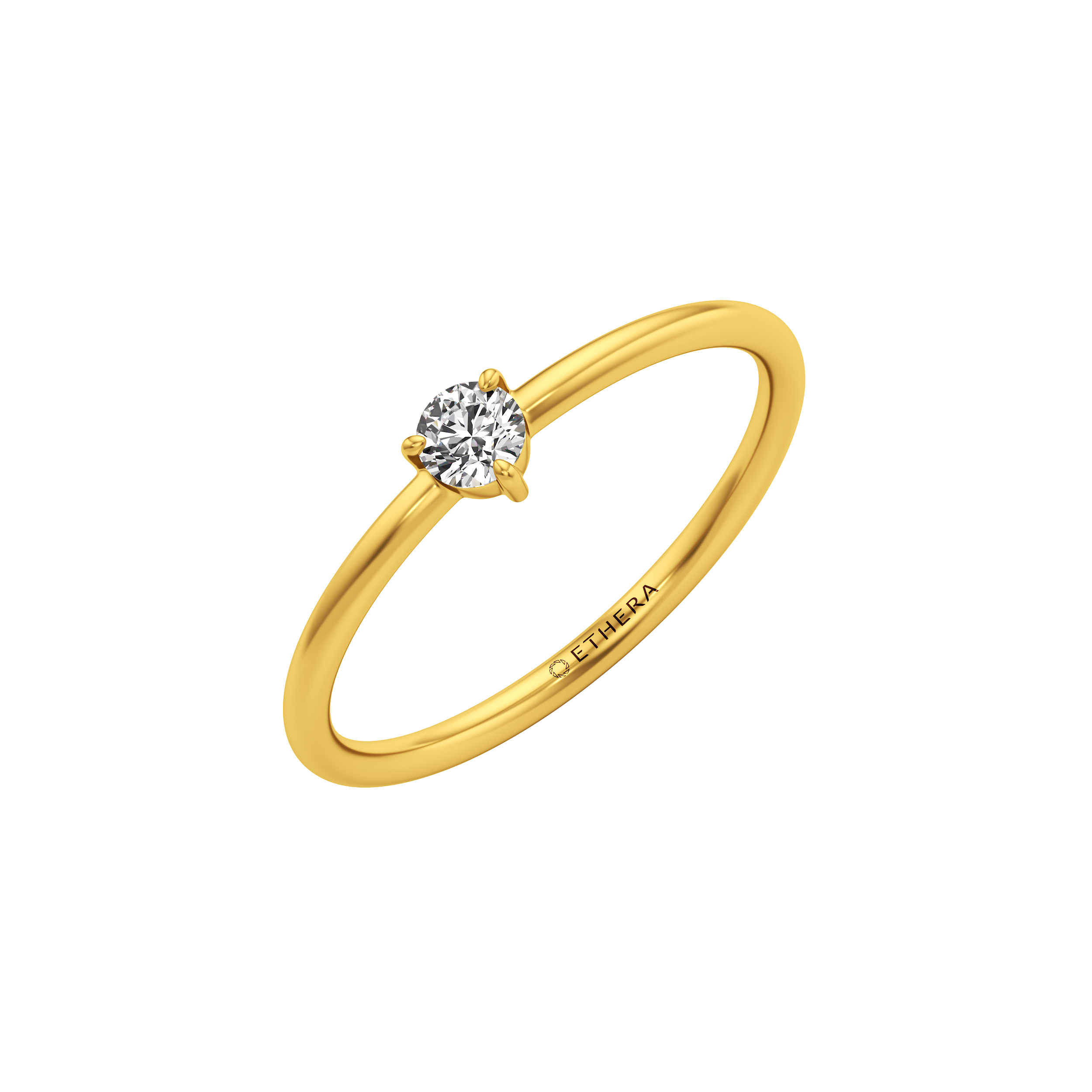 Tri-Clasp Solitaire Ring