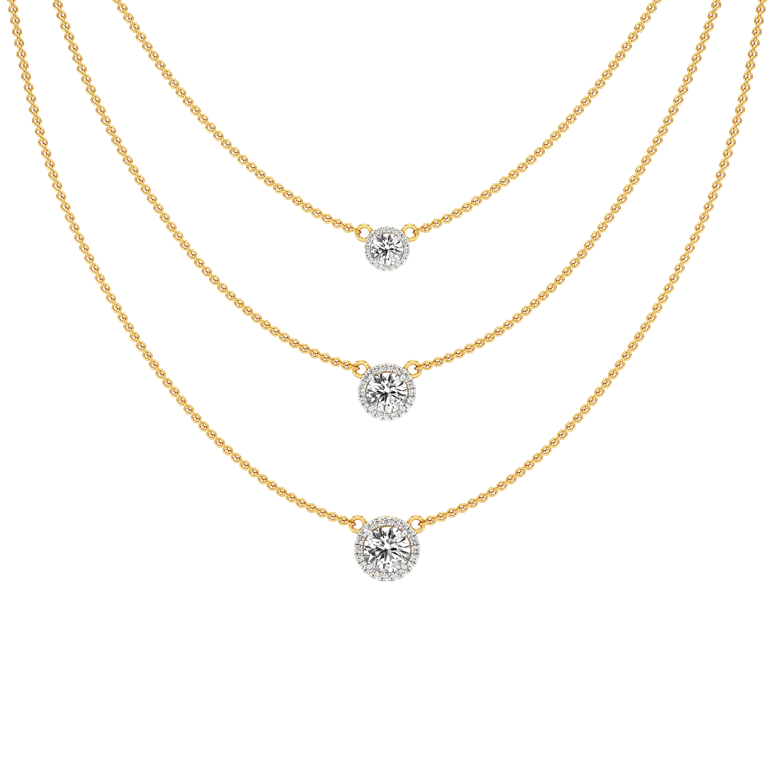 Cascade Halo Necklace hover