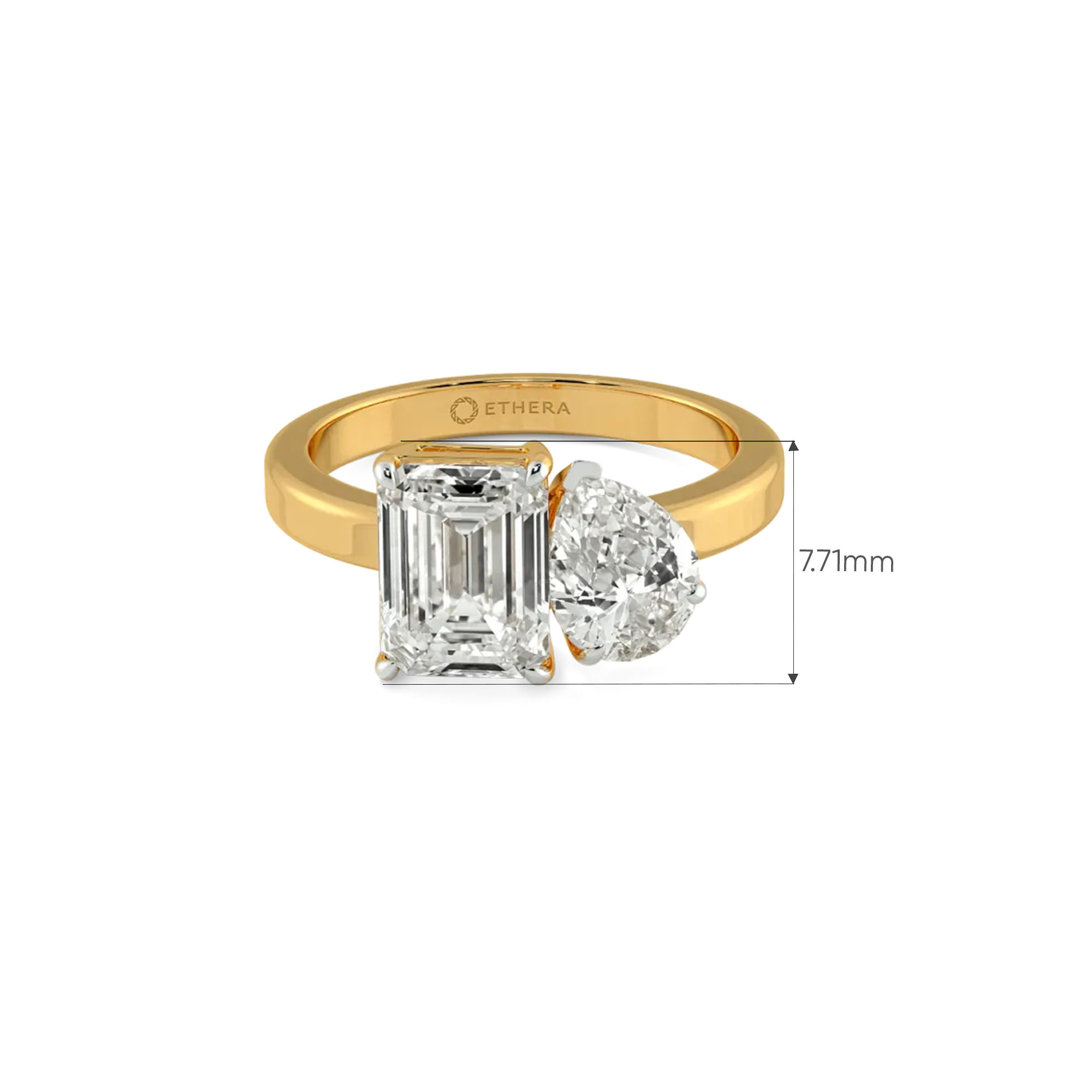 Double Embrace Toi et Moi Ring - Comfort Fit 5