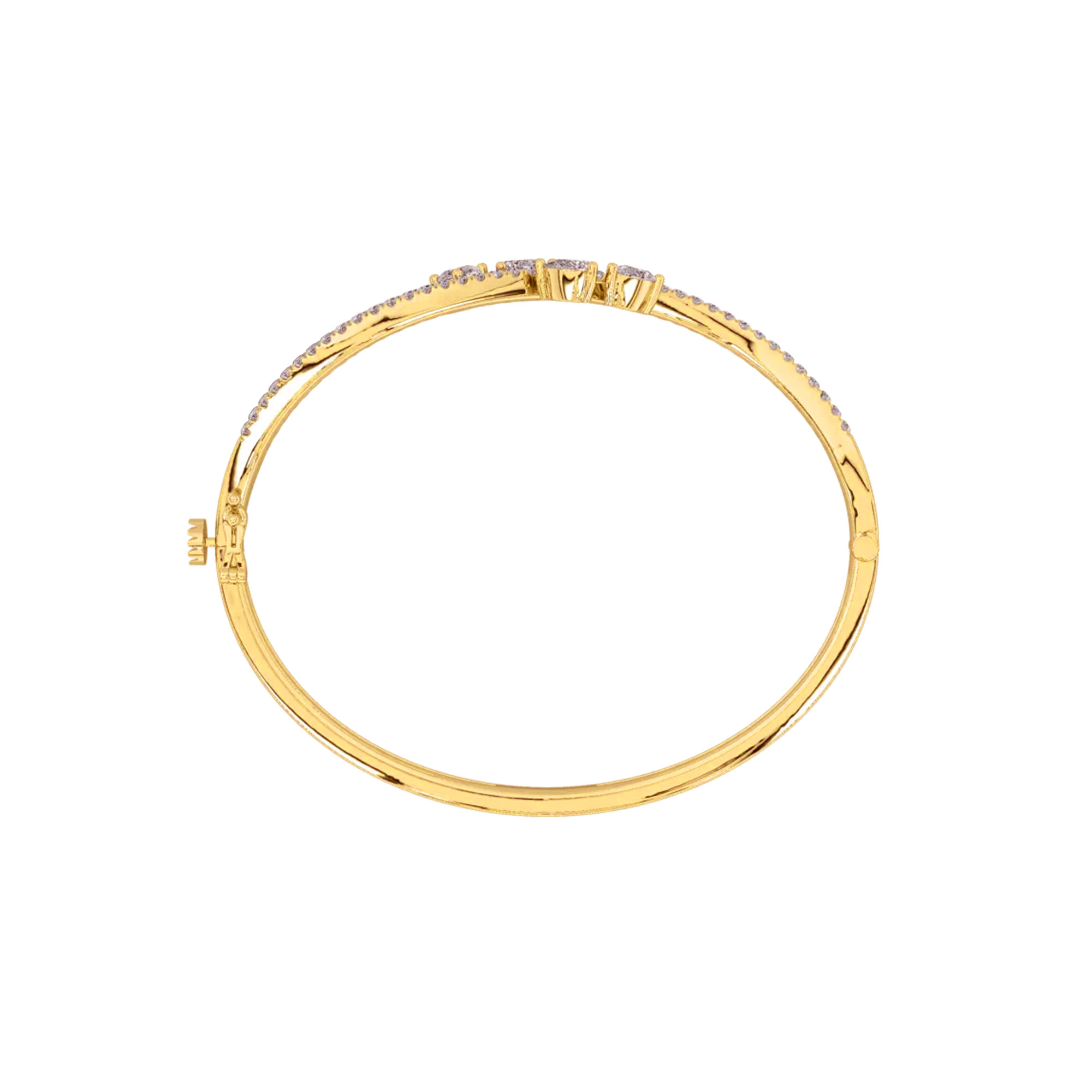 Graceful Pear Accent Oval Bangle 1