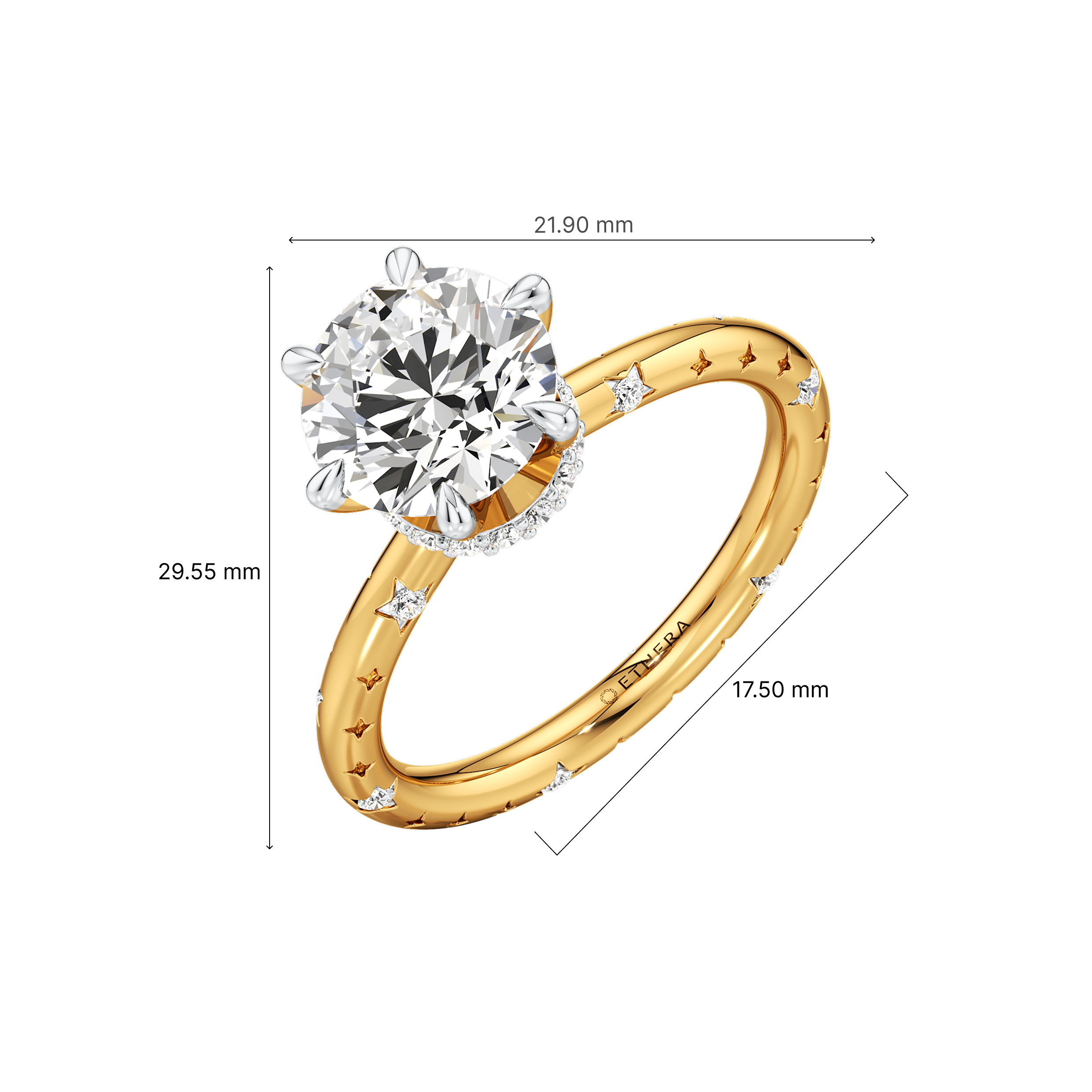 Starlit Eclipse Solitaire Ring 7
