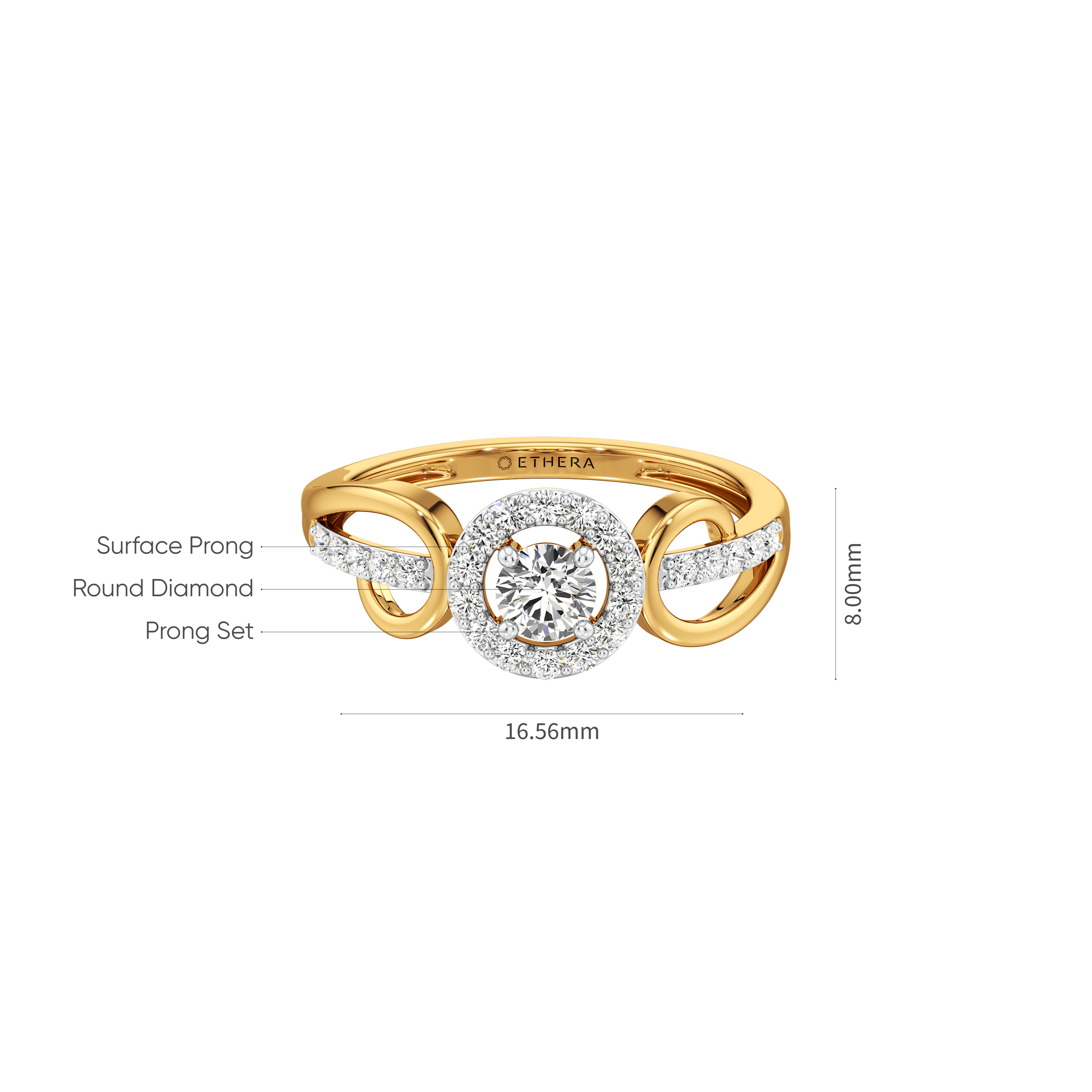Halo Loop Diamond Ring 6