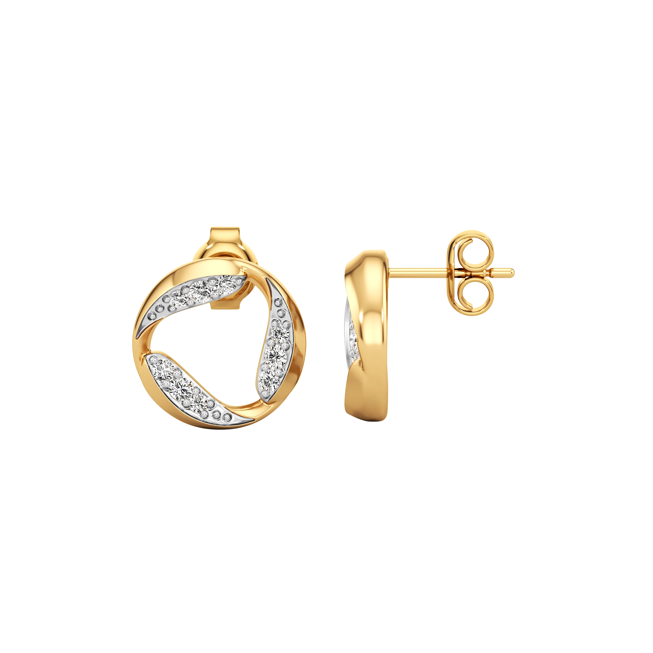 Orbit Curve Diamond Studs 1