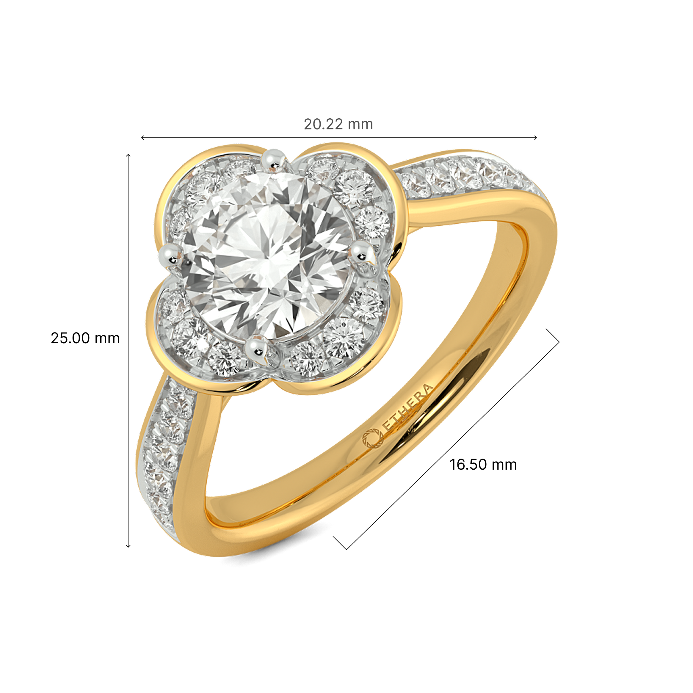 Floral Halo Delight Solitaire Ring 6
